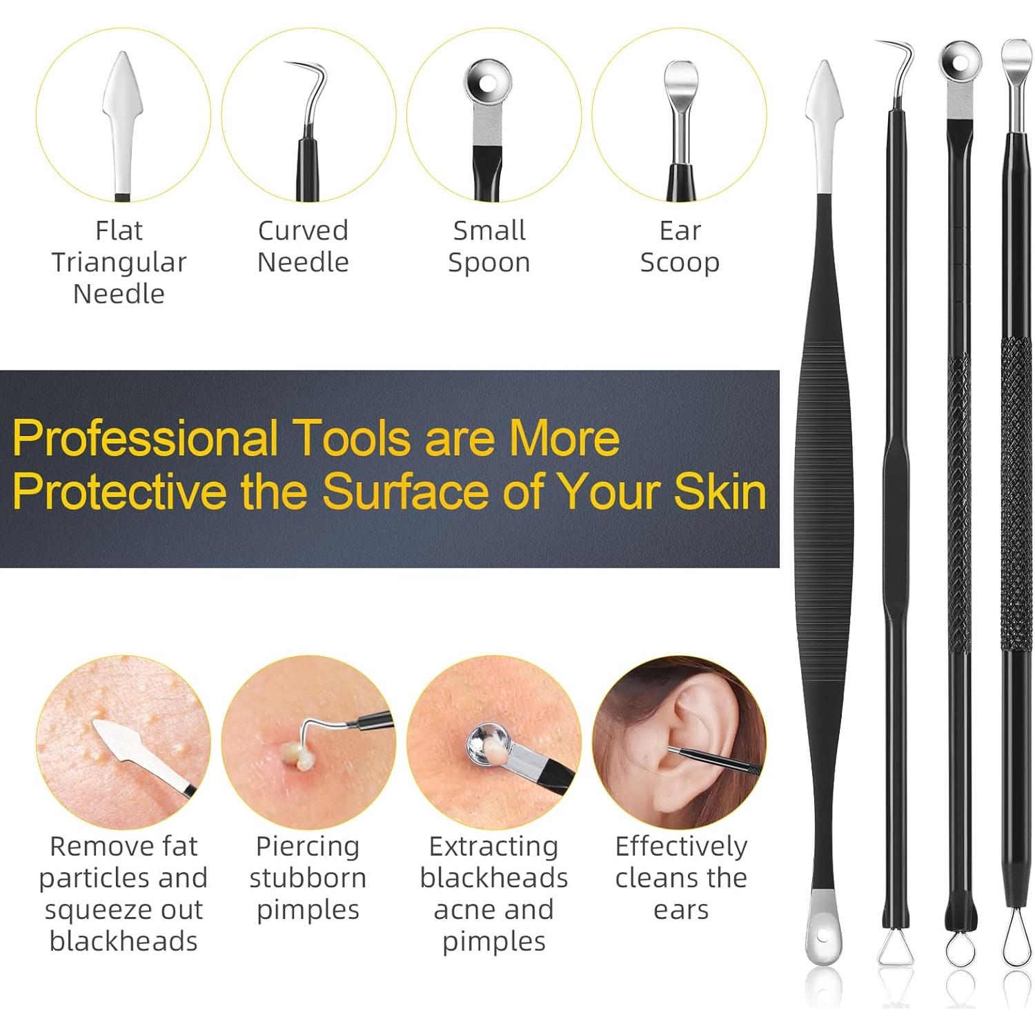 Kit de Herramientas IUMAKEVP 15 PCS Acero Inoxidable para Acné