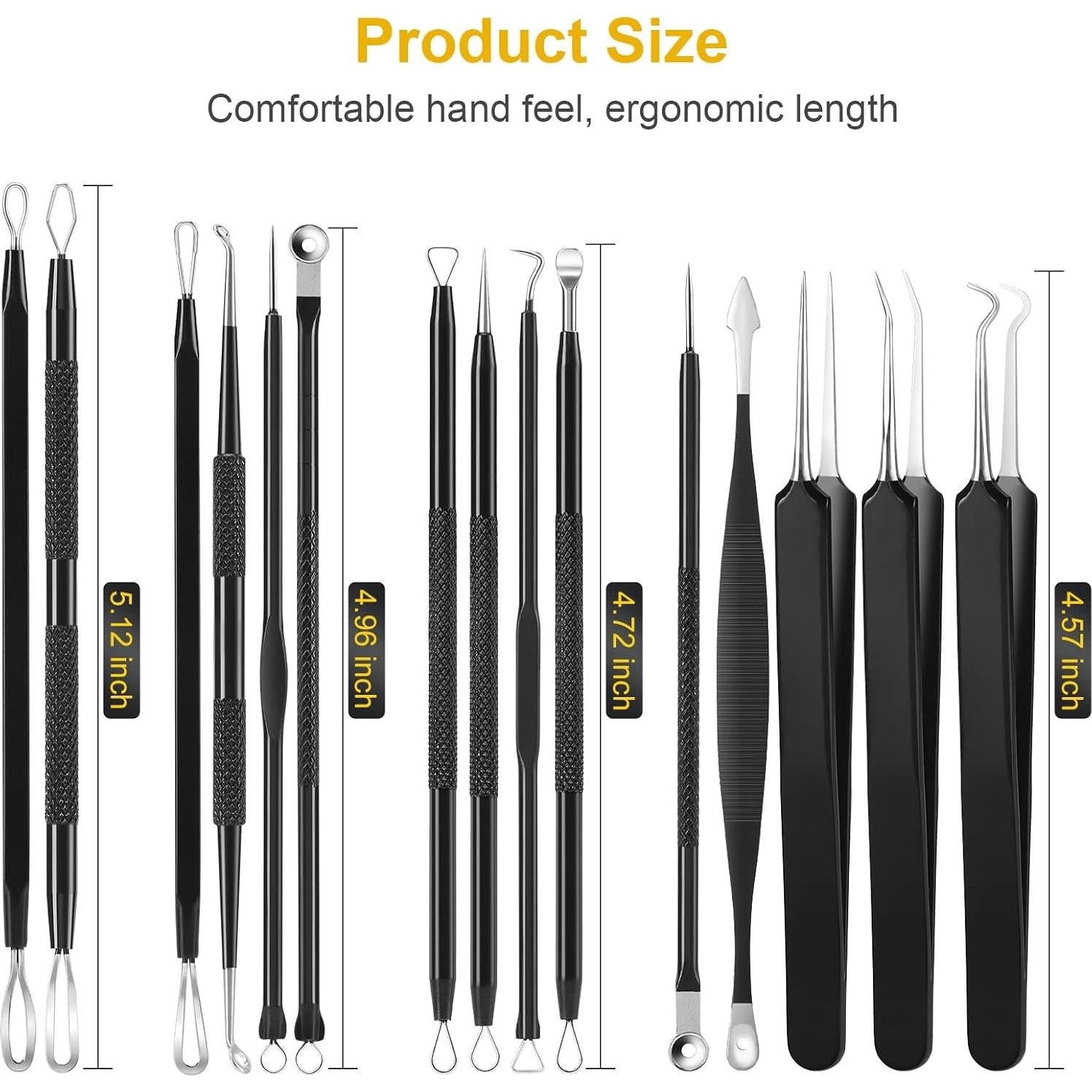 Kit de Herramientas IUMAKEVP 15 PCS Acero Inoxidable para Acné