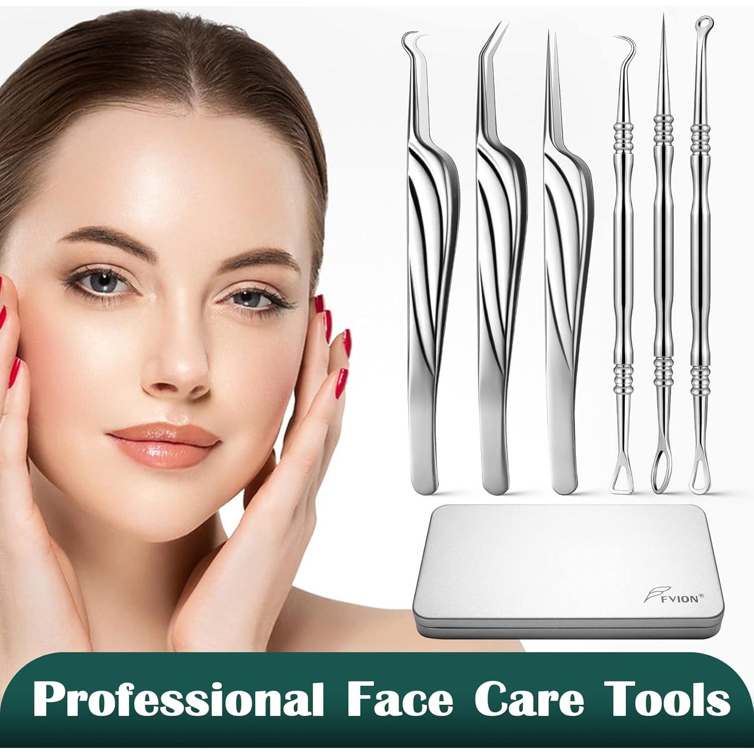 Kit Extractor de Puntos Negros FVION 6 Piezas Acero Inoxidable