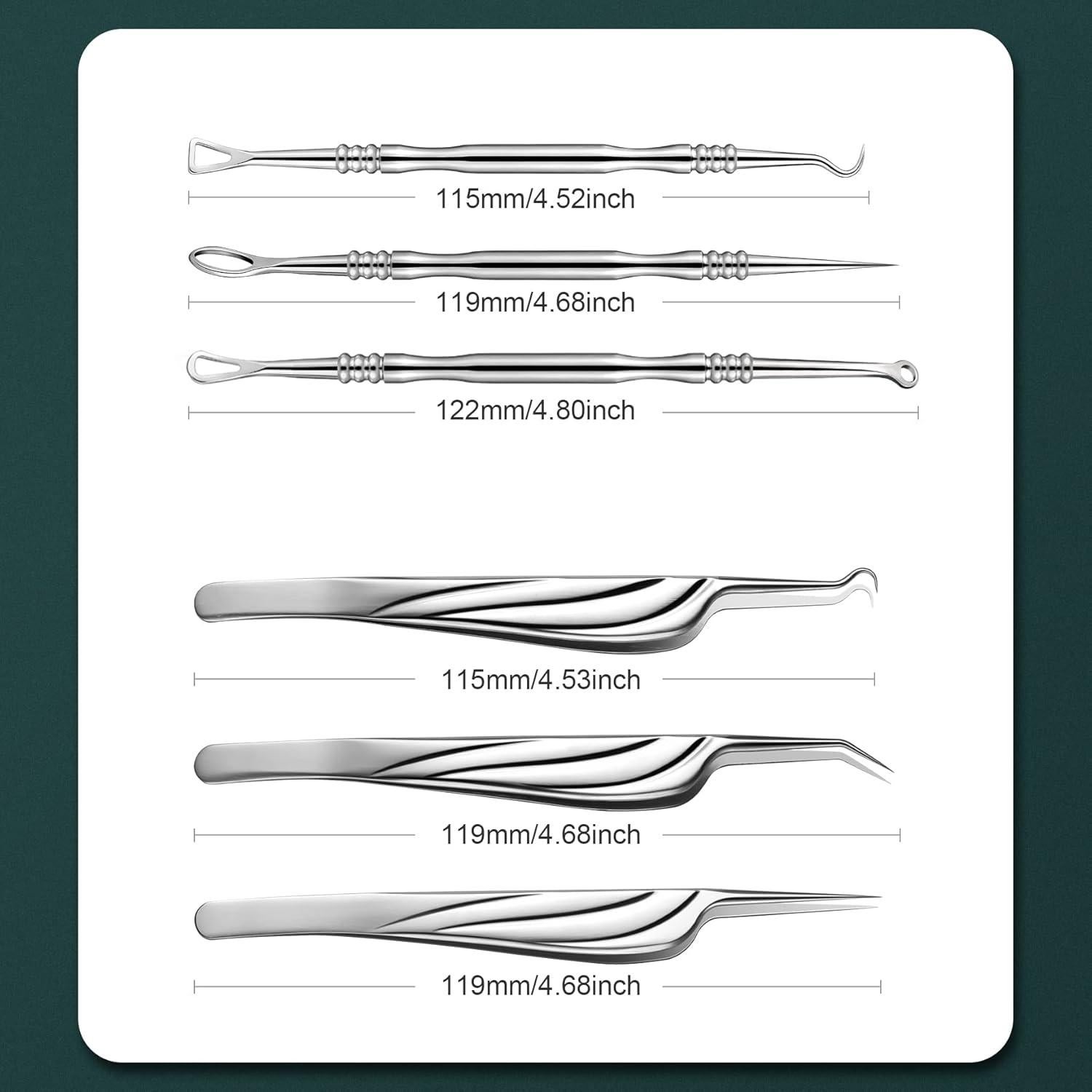 Kit Extractor de Puntos Negros FVION 6 Piezas Acero Inoxidable