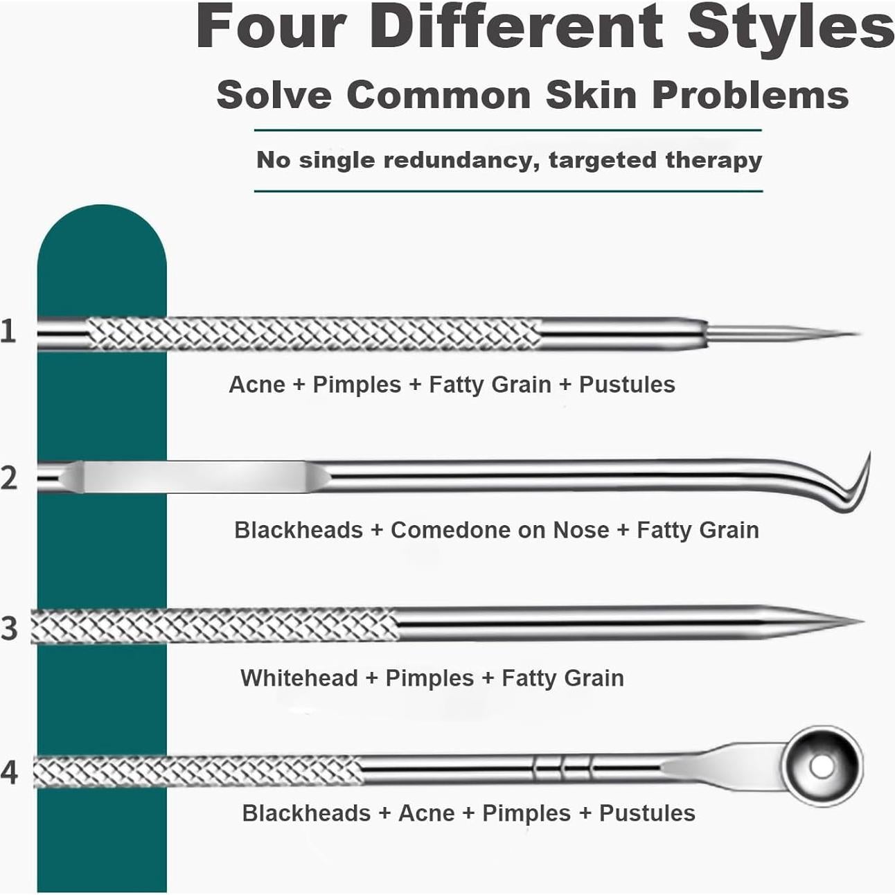 Kit de Herramientas de Extracción de Espinillas HaimiLiya 4 Piezas