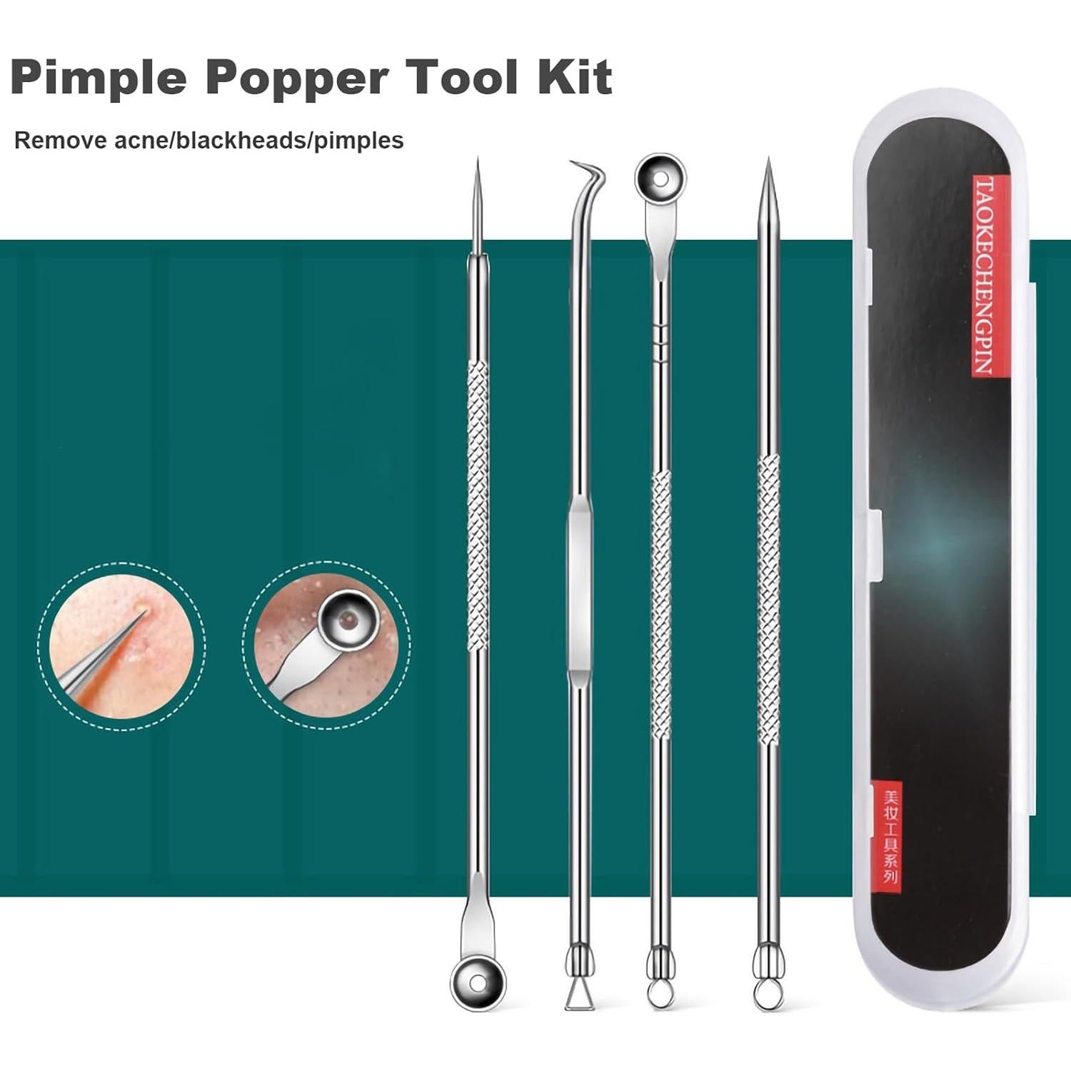 Kit de Herramientas de Extracción de Espinillas HaimiLiya 4 Piezas