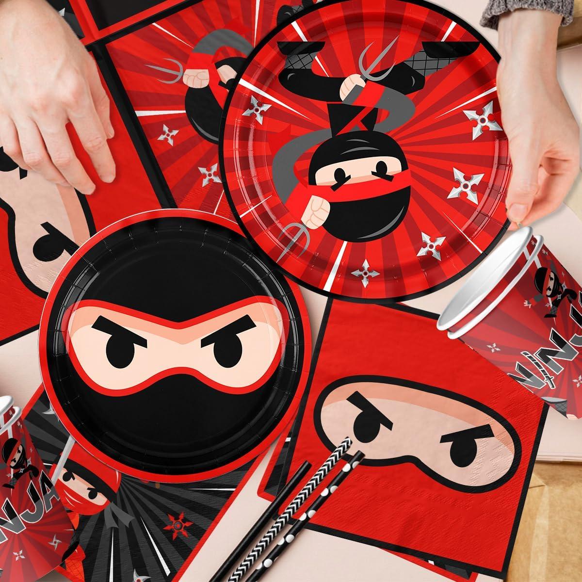 Juego de Decoración Fiesta Cumpleaños Ninja 142 Piezas