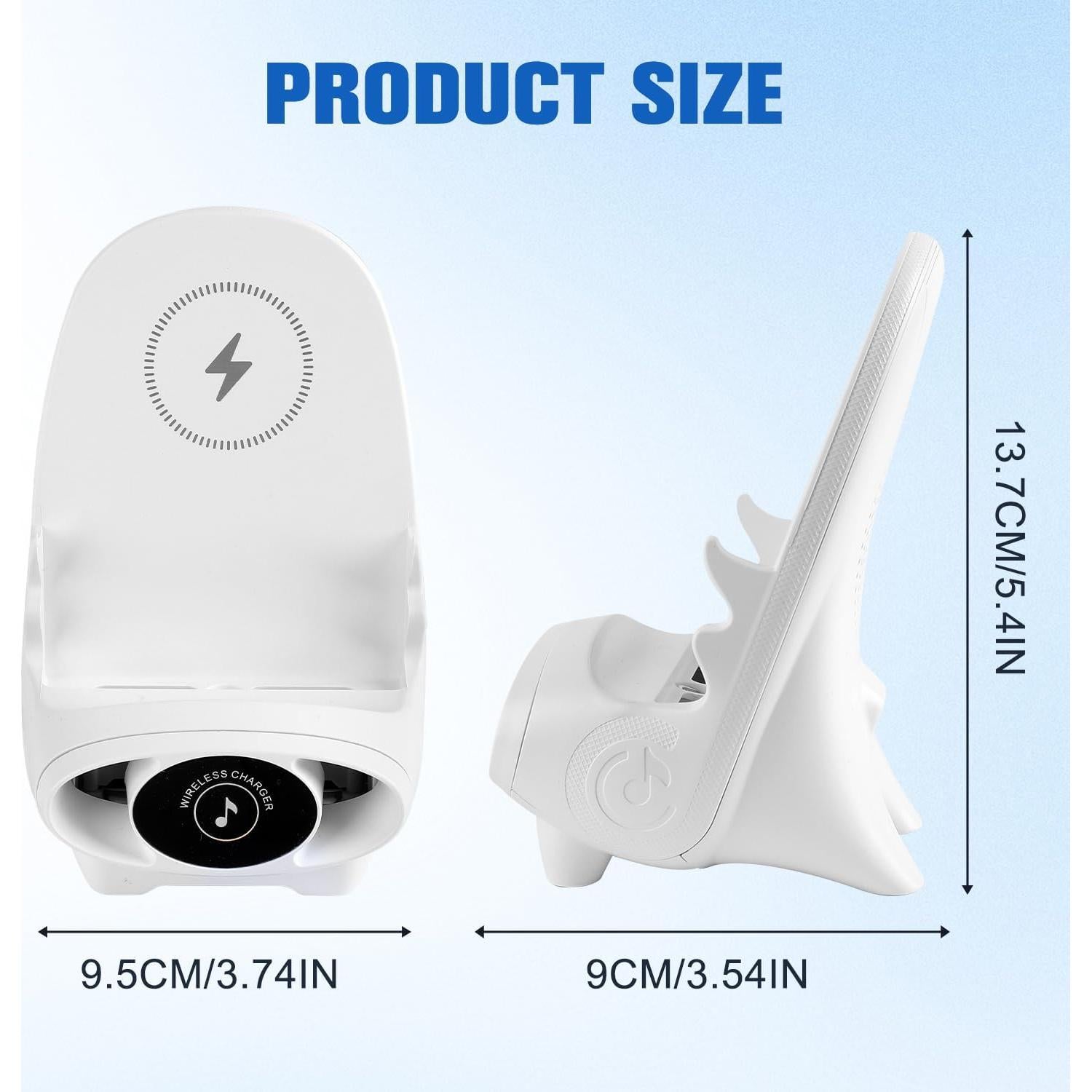 Portable Mini Chair Wireless Charger Phone Holder,Wireless Fast Charger Multifunctional Phone Holder, Multifunctional Wireless Fast Charging Station,3 in 1 Wireless Charger with Speaker Function