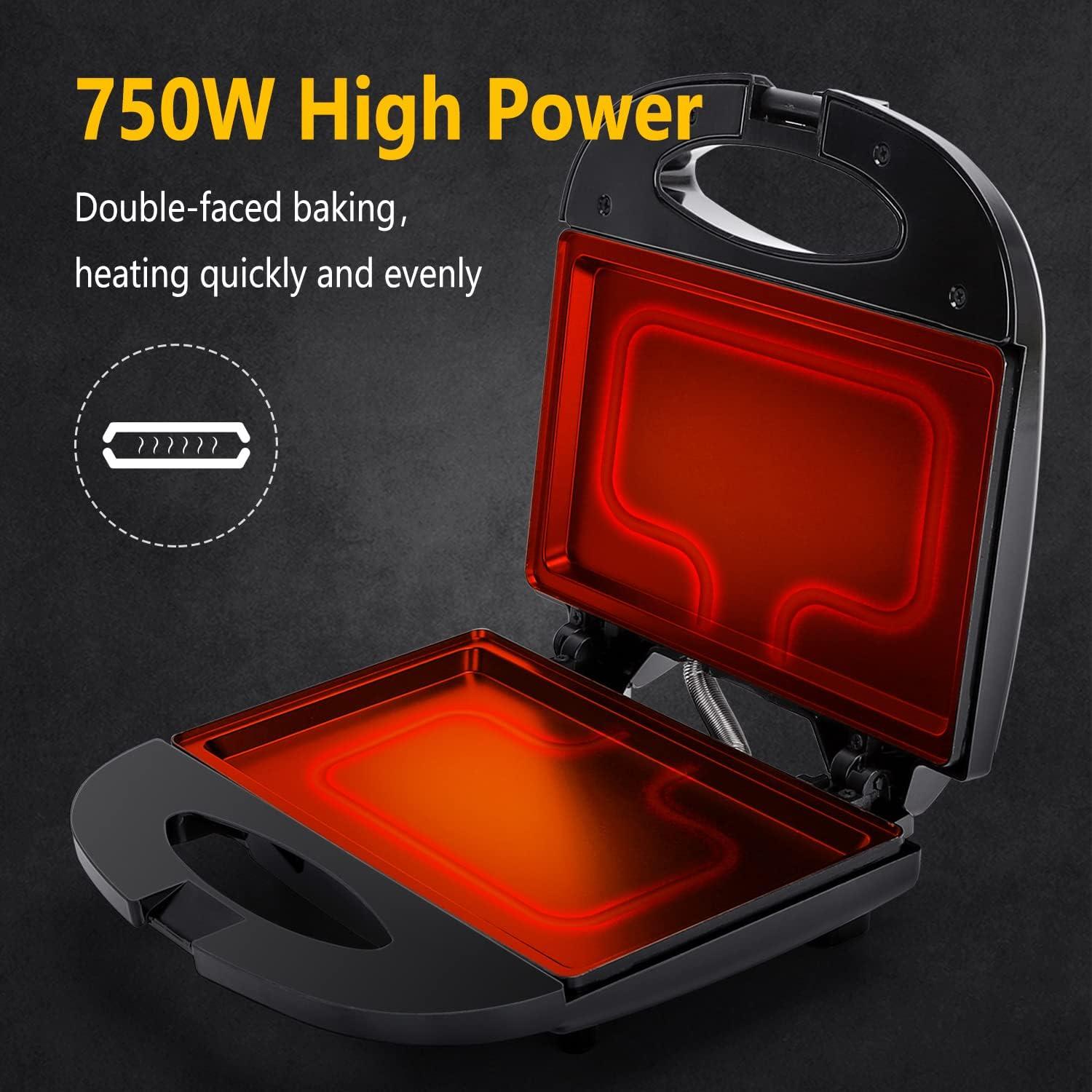 Tostadora de Sándwich Aigostar 750W Antiadherente Compacta