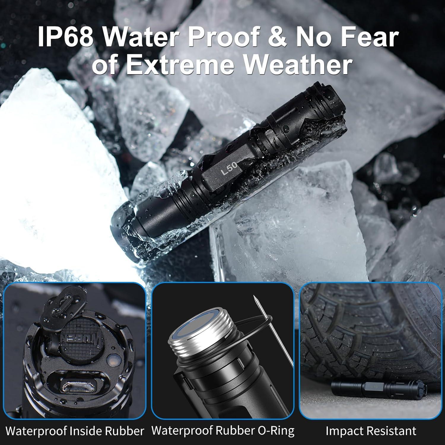 Linterna Recargable WUBEN L50 1200 Lúmenes IP68 EDC