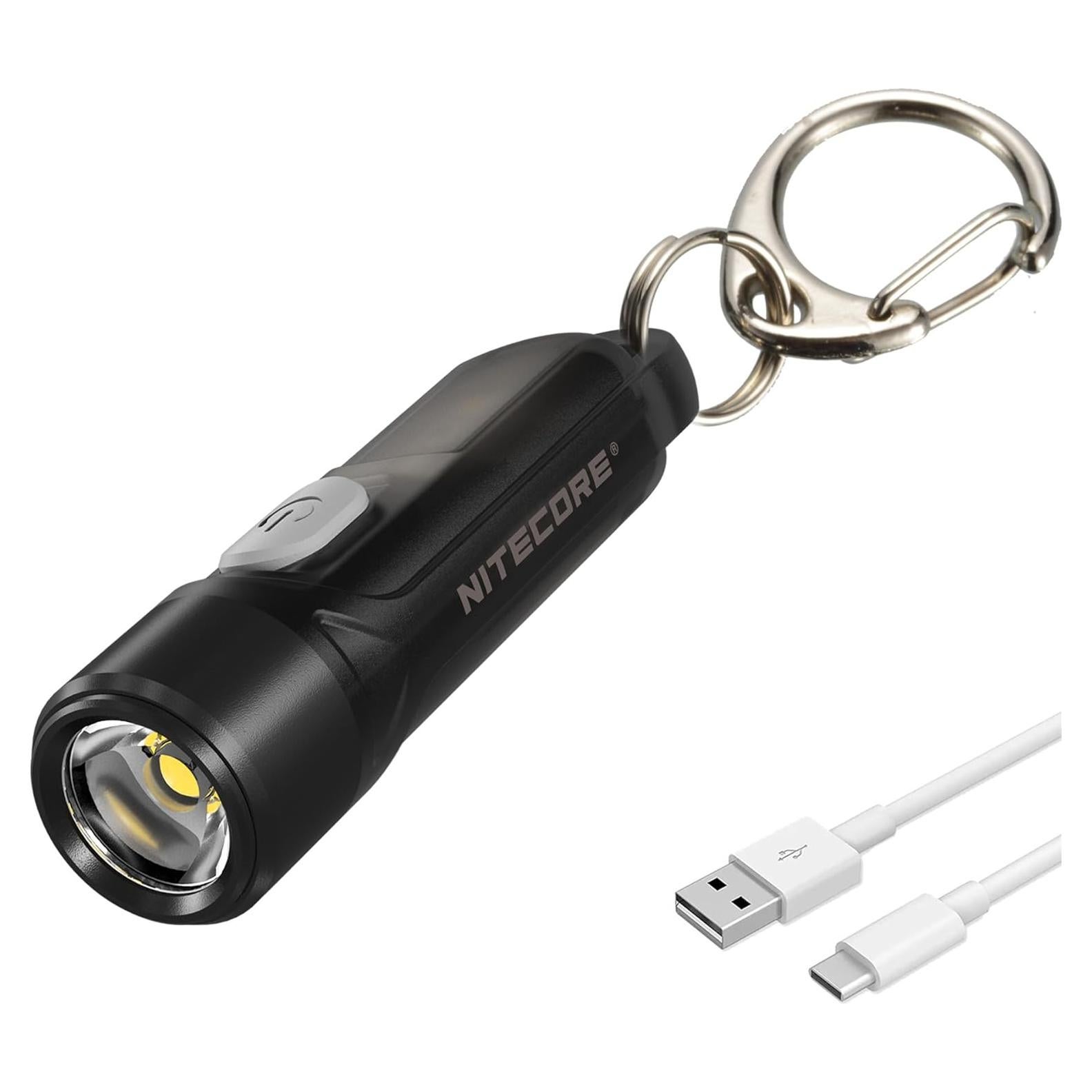 Linterna de Llavero Nitecore Tiki LE 300 Lúmenes USB-C Luz Roja y Azul