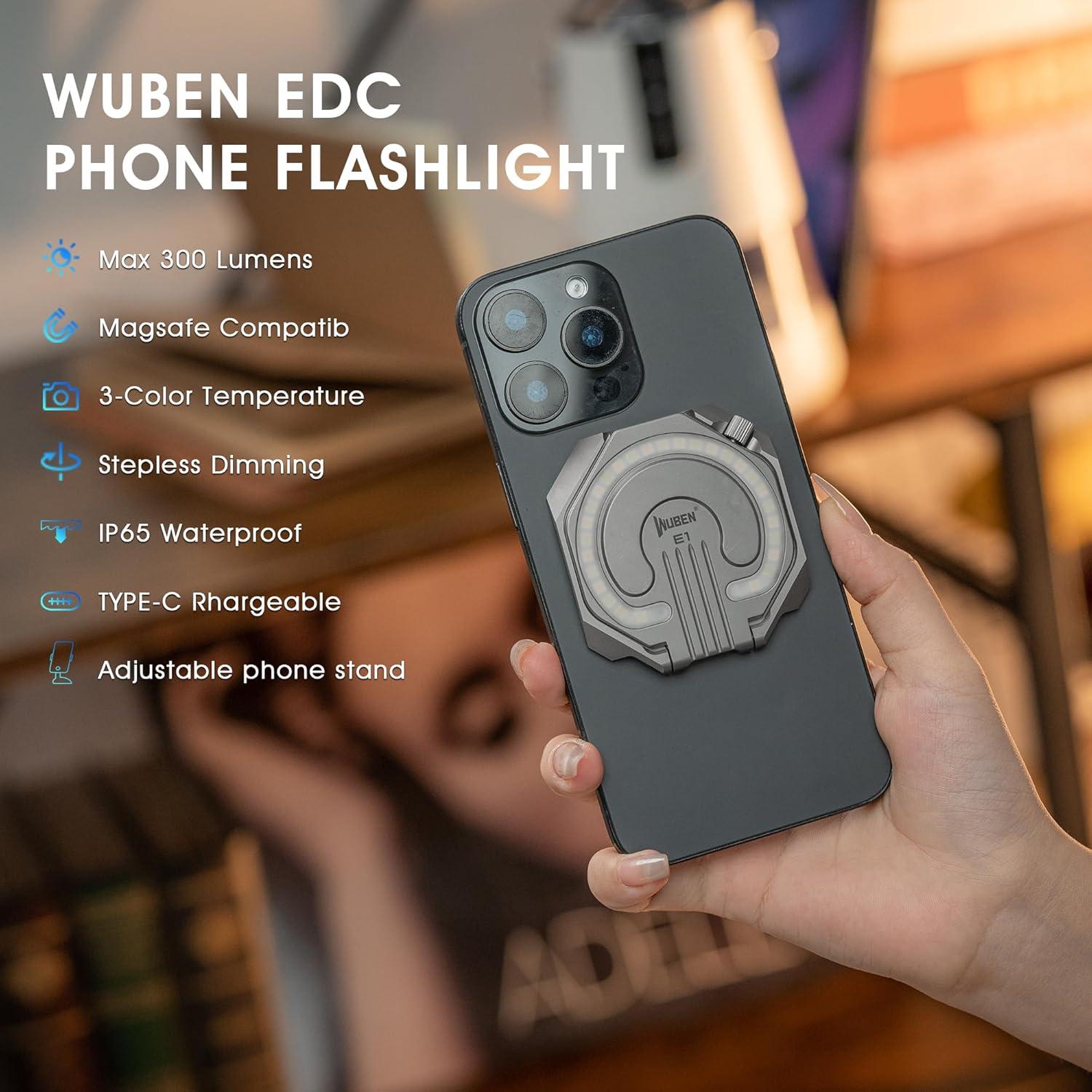 Linterna EDC WUBEN E1 Recargable 300 Lúmenes USB Tipo-C