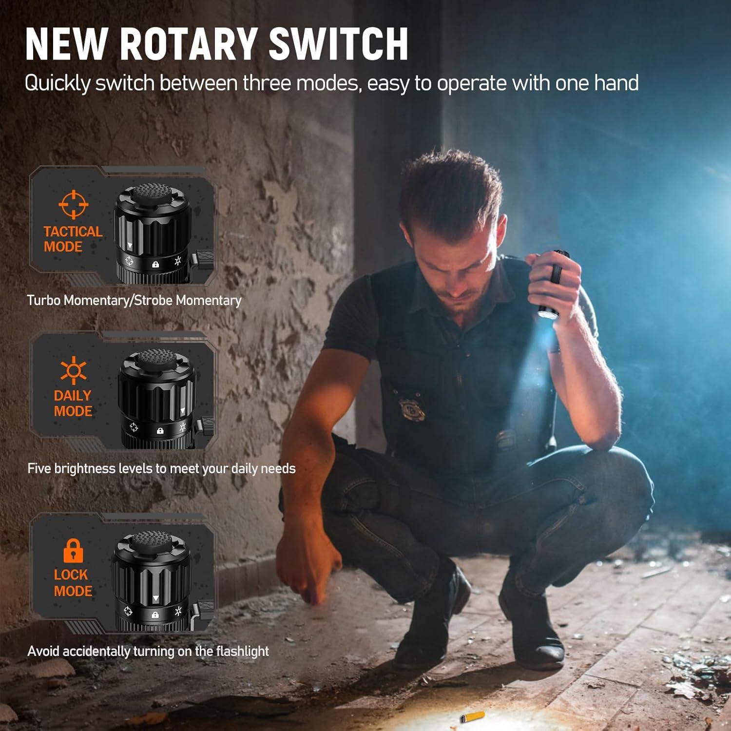 Linterna táctica LED Wurkkos TD07 1300 lúmenes IP68