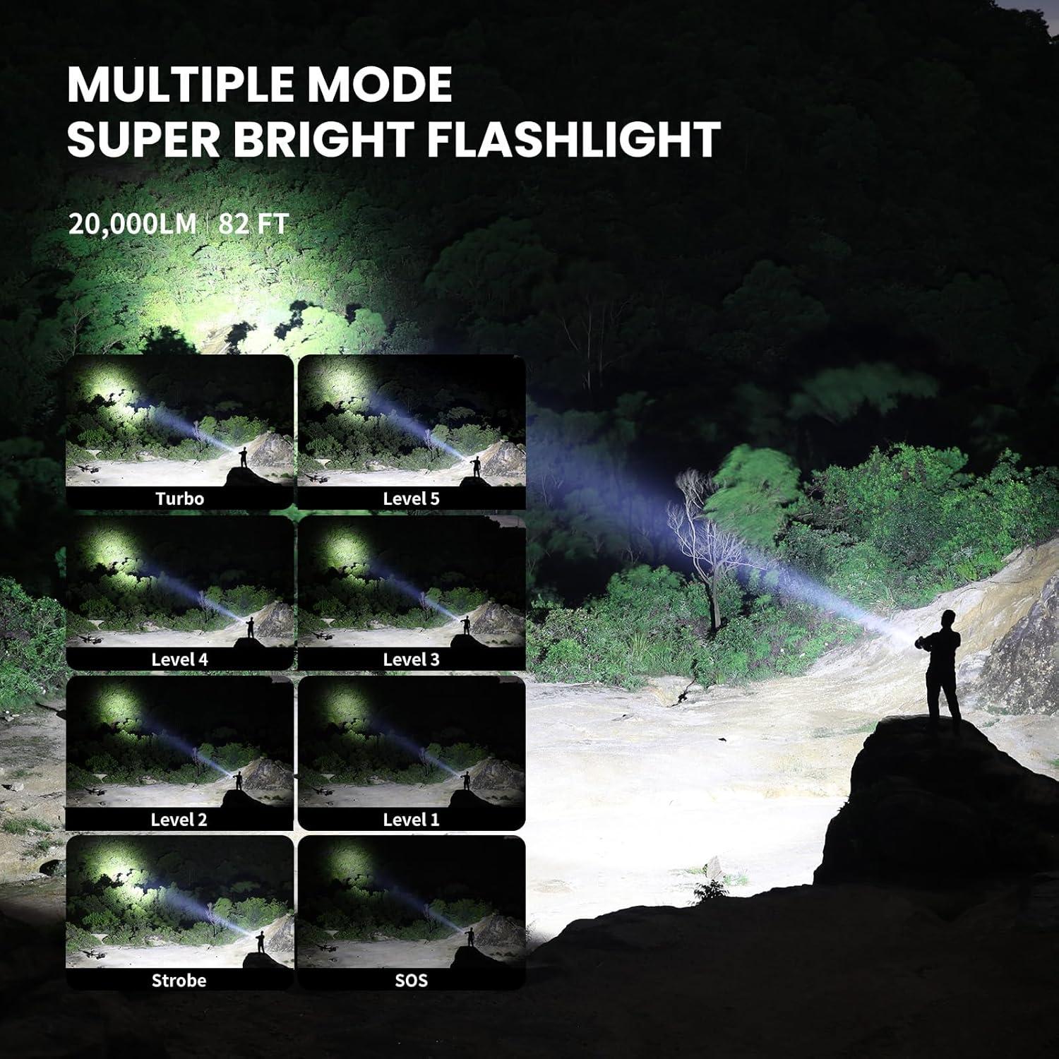 Linterna Recargable WUBEN A1 20000 Lúmenes 2500m Alcance