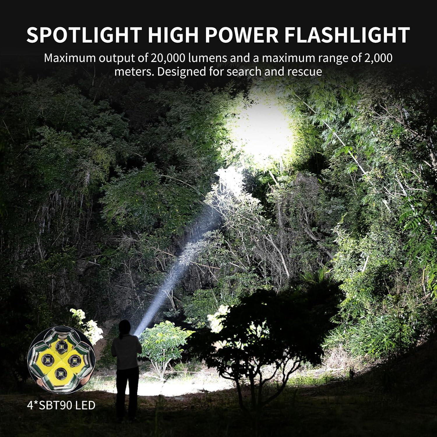 Linterna Recargable WUBEN A1 20000 Lúmenes 2500m Alcance