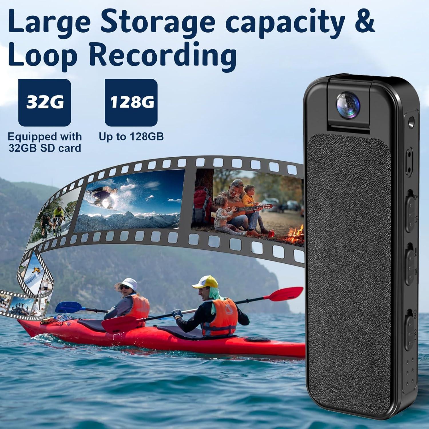 Mini Cámara Corporal 1080P HD con Visión Nocturna y 32GB