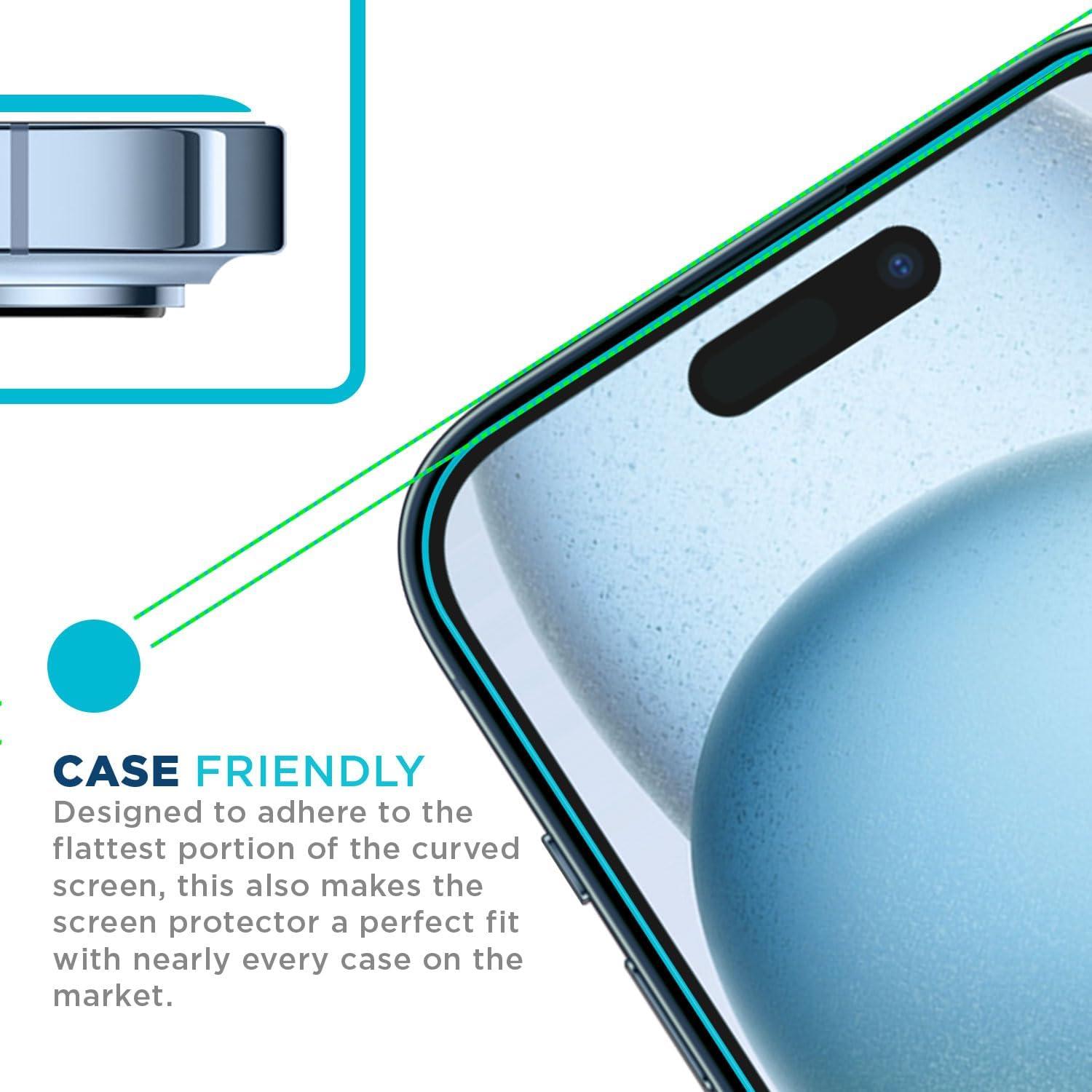 Paquete de 3 Protectores de Pantalla Tech Armor iPhone 15 Plus