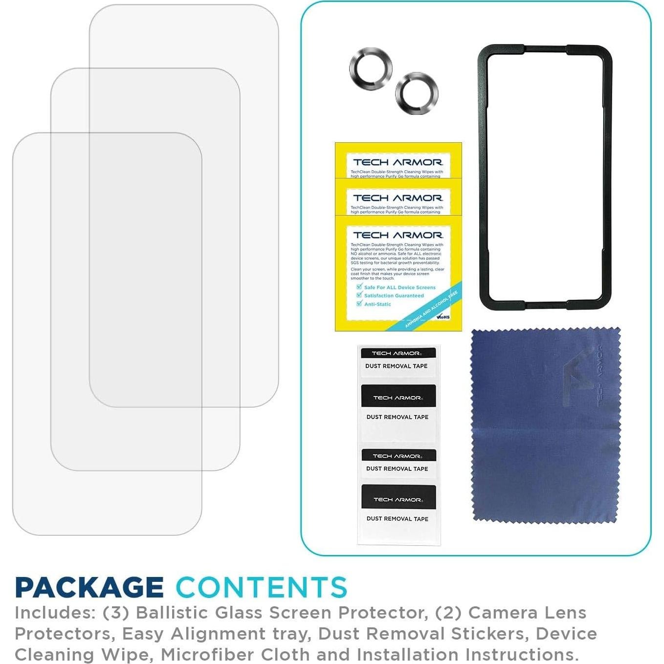 Paquete de 3 Protectores de Pantalla Tech Armor iPhone 15 Plus