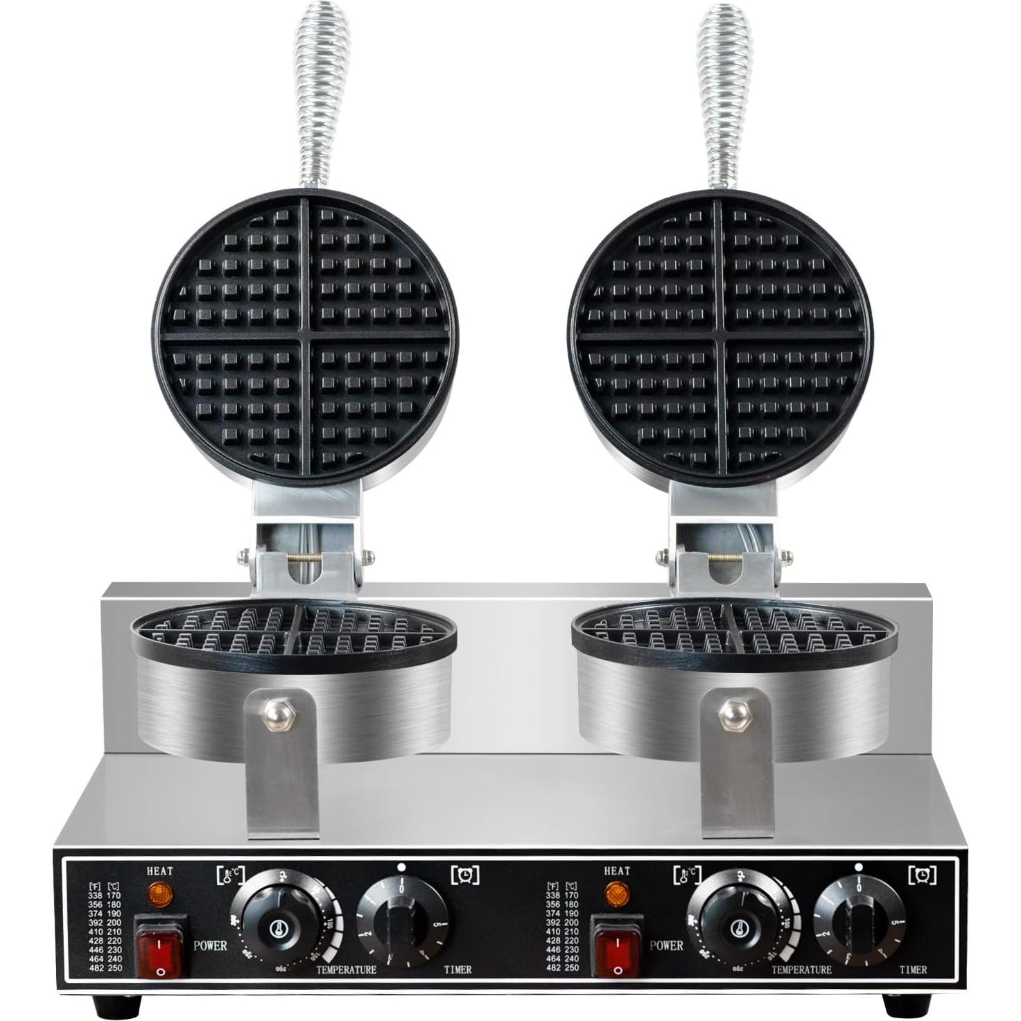 Máquina de Waffles Doble Comercial AEYDJXMER 2600W Acero Inoxidable