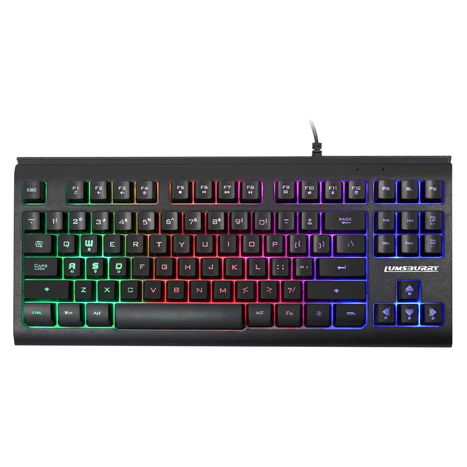 Teclado Gaming Lumsburry Retroiluminado LED 87 Teclas USB