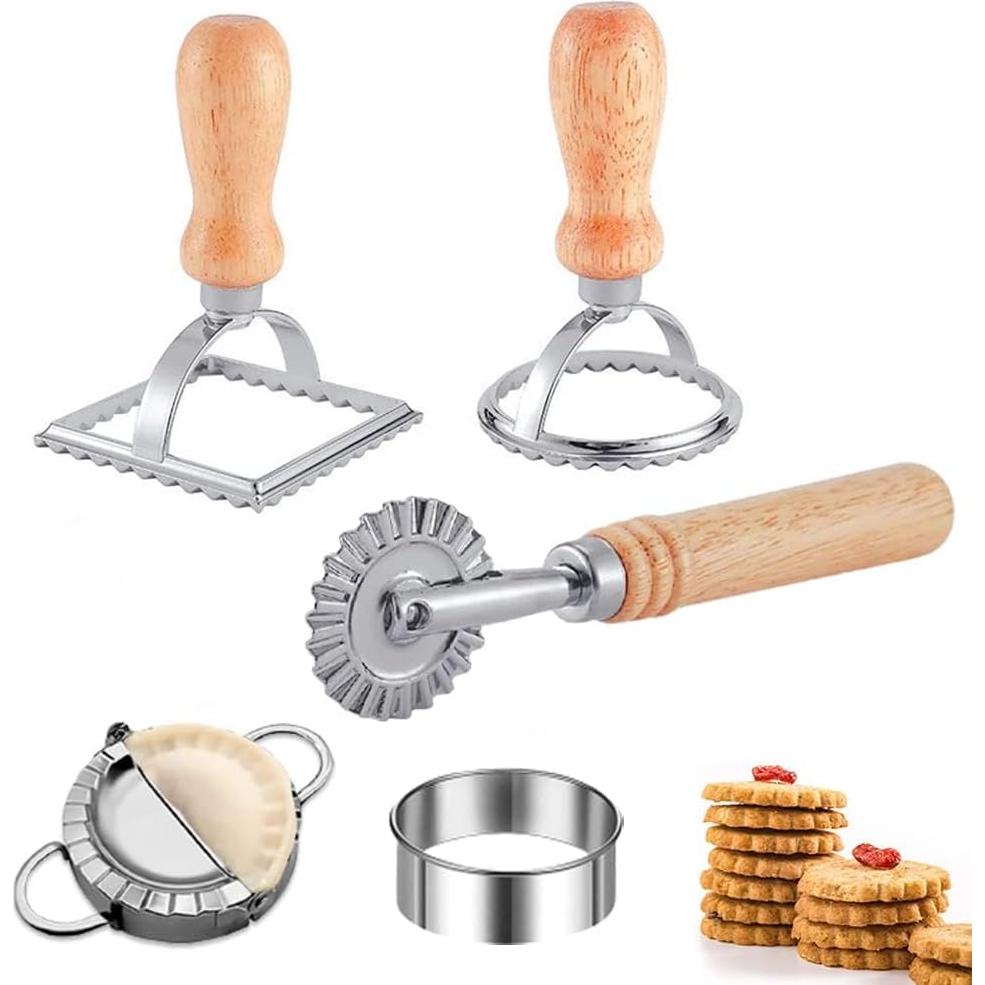 Juego de Cortadores de Ravioli DI QIU REN 5 Discos Plata