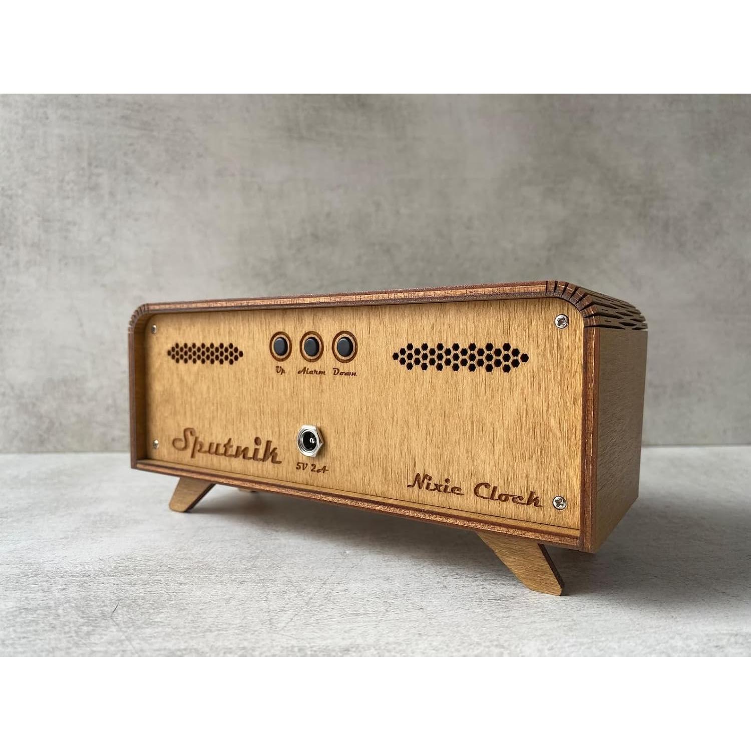 Reloj de mesa Nixie IN-12 hecho a mano - Vintage - Madera