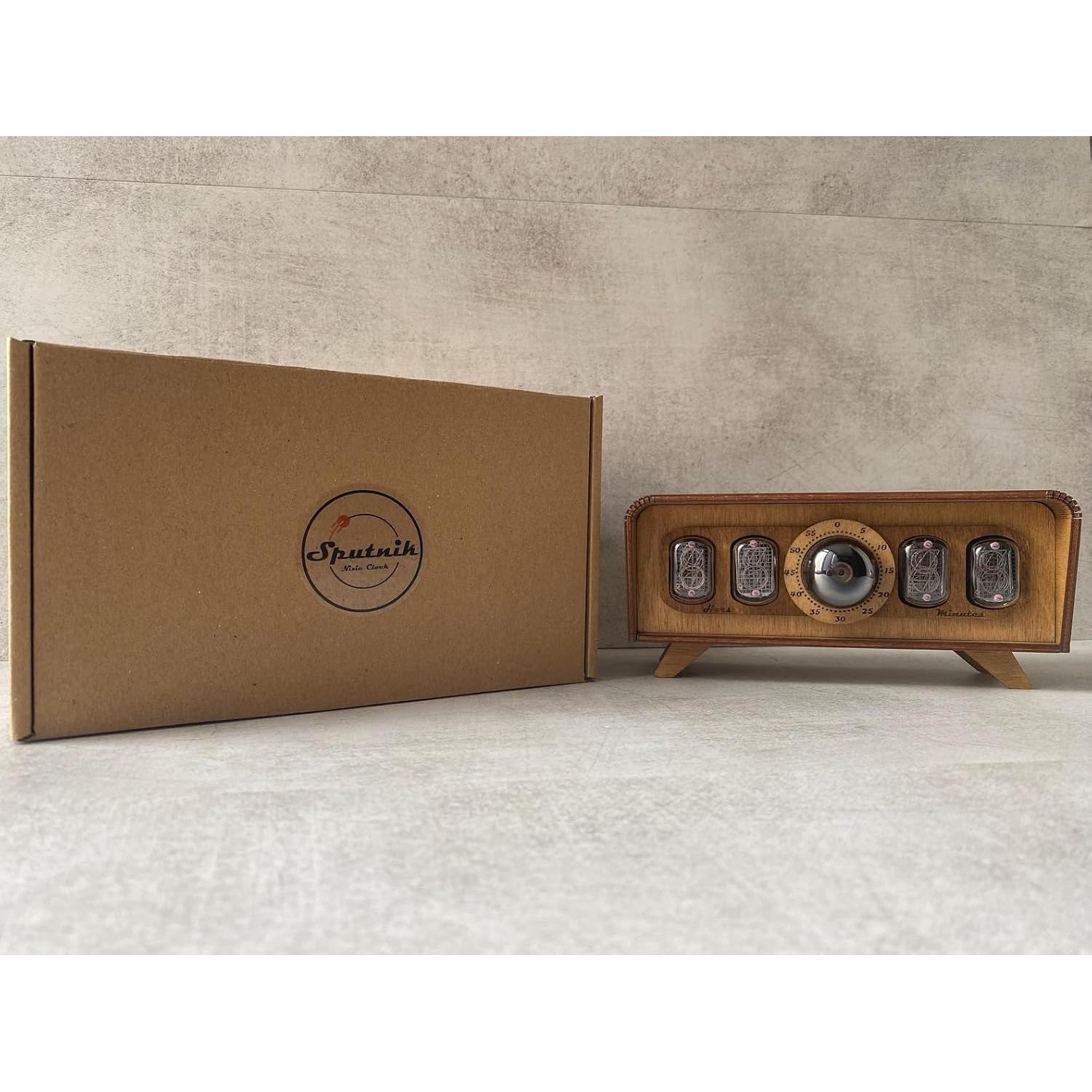 Reloj de mesa Nixie IN-12 hecho a mano - Vintage - Madera