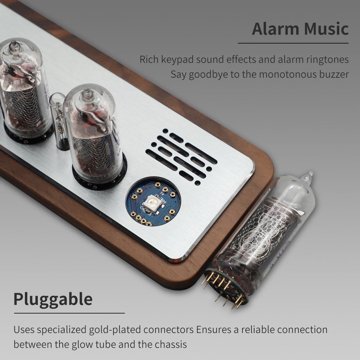 Nixie Clocks,True IN-14 Nixie Tube Clock,Four Language Voice Timing,Multiple Background Light Effects,Web Page Configuration,Remote Control,Professional Safety Packaging