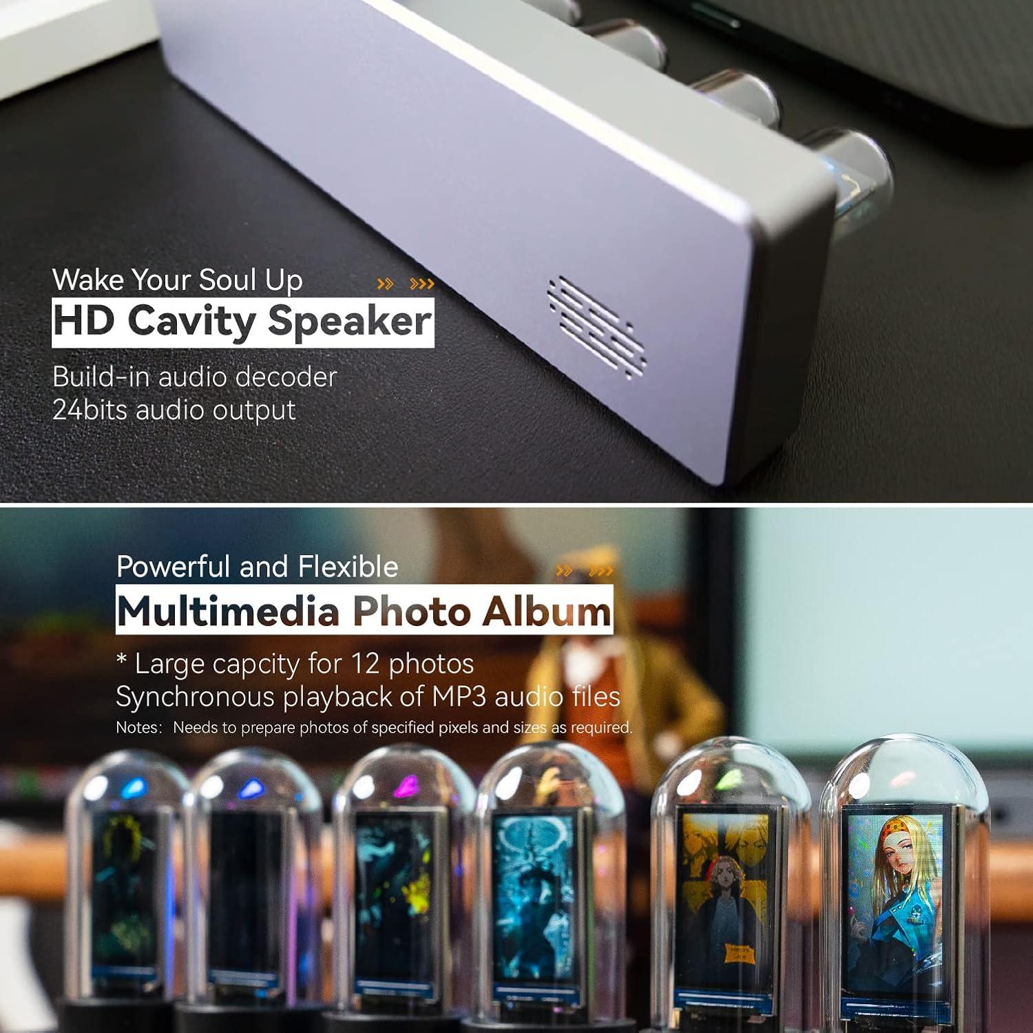 Reloj despertador digital Itigoitie IPS Retro RGB 20.4x7 cm