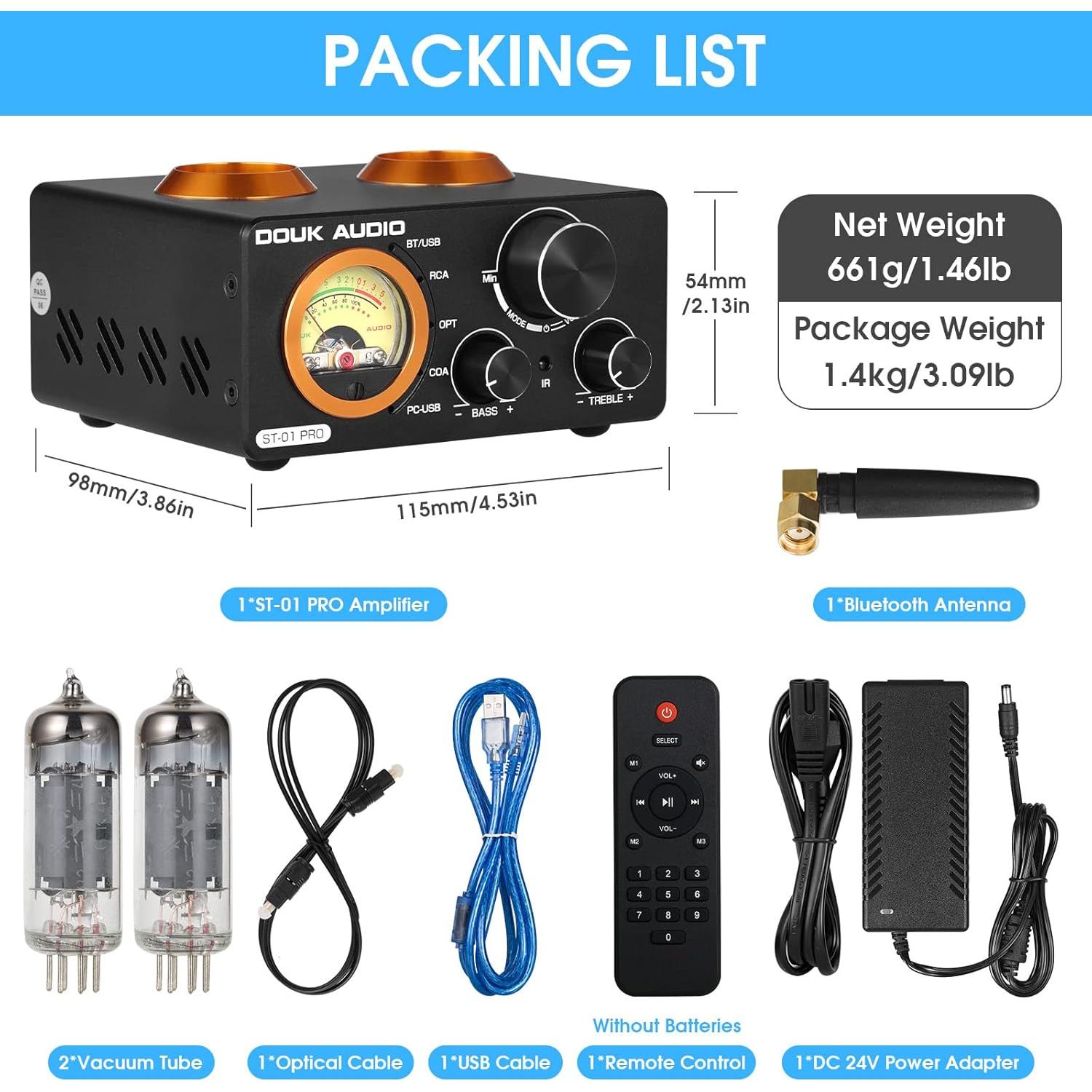 Amplificador Bluetooth Douk Audio ST-01 PRO 200W 2 Canales