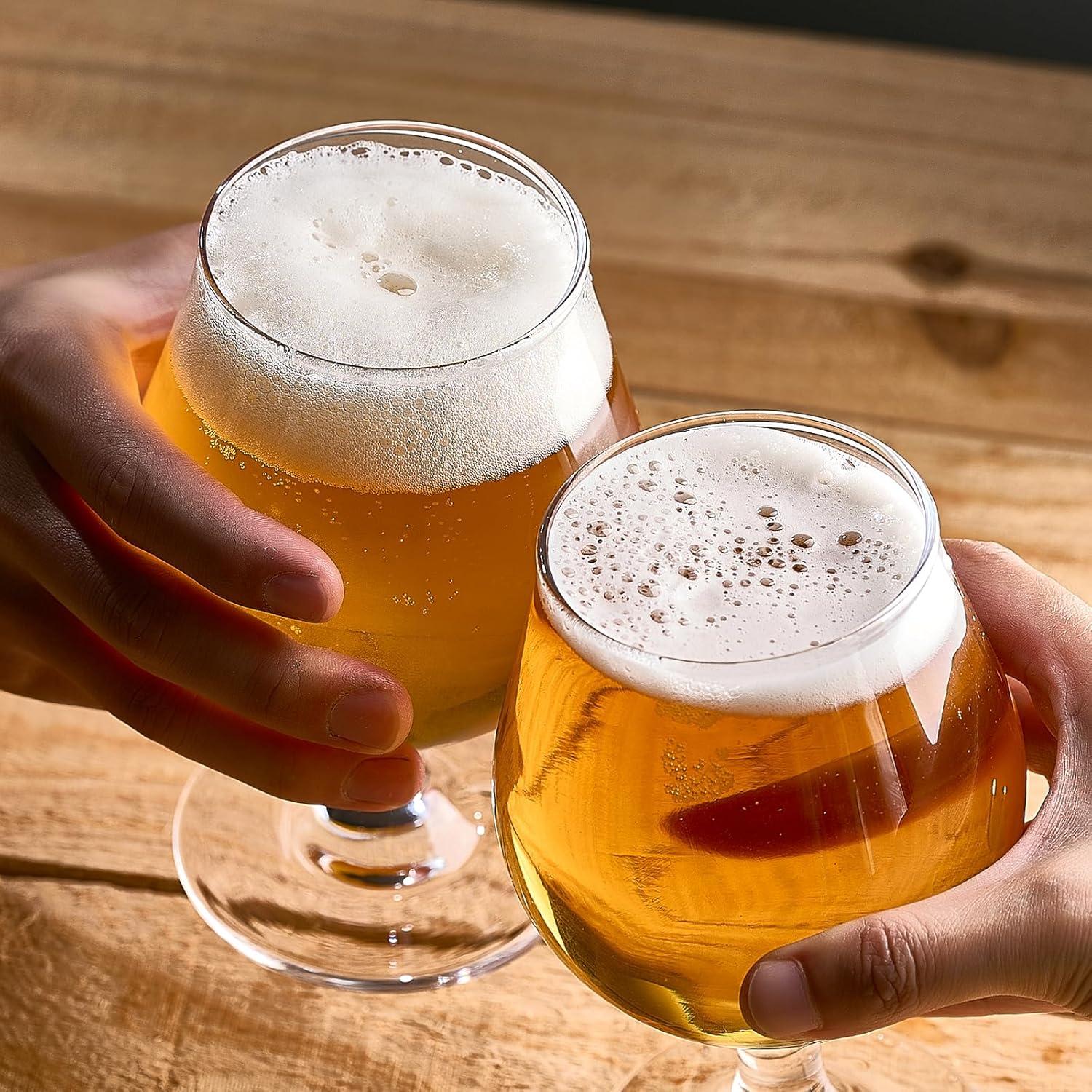 Juego de 4 Vasos de Cerveza Meolibour 480 ml Clásicos