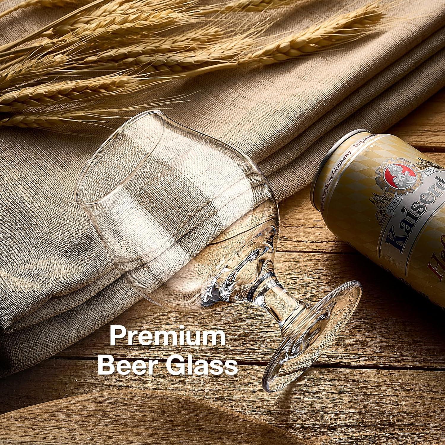 Juego de 4 Vasos de Cerveza Meolibour 480 ml Clásicos