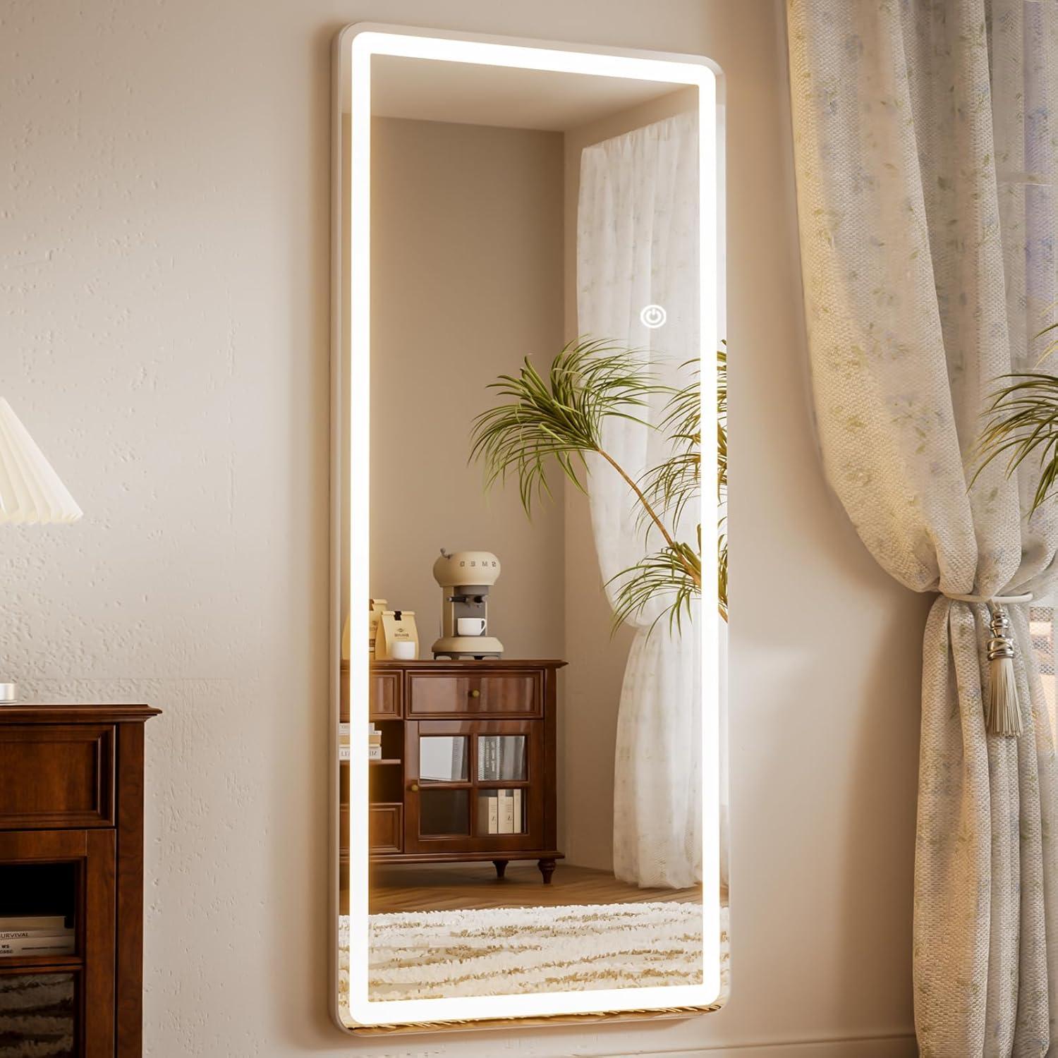 Espejo de Cuerpo Completo LED VETROVUE 180x66 cm Blanco