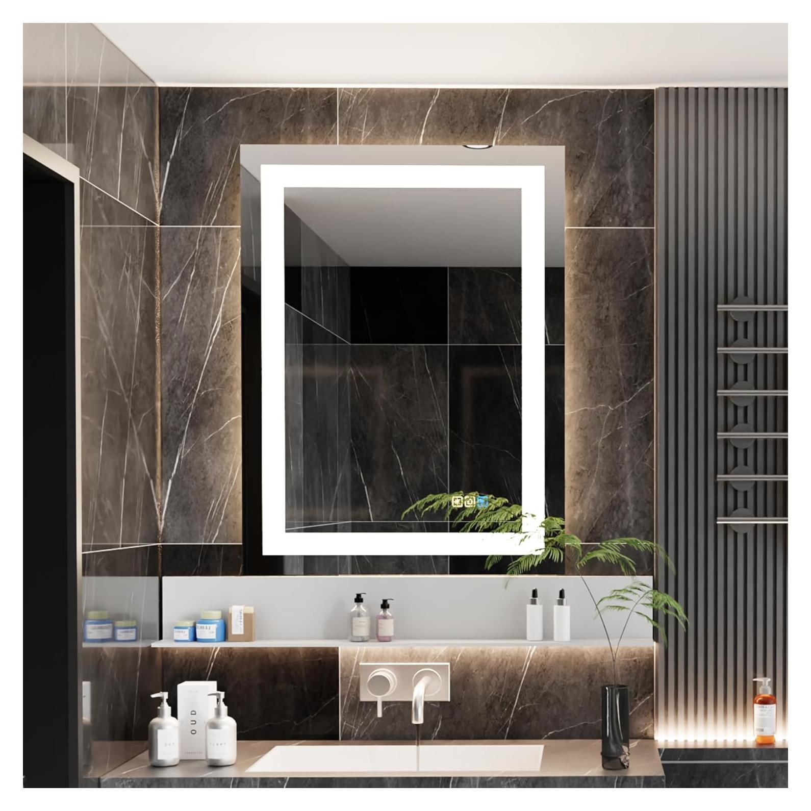 Espejo LED Luminorcrest 45x61 cm Baño Anti-vaho 3 Colores