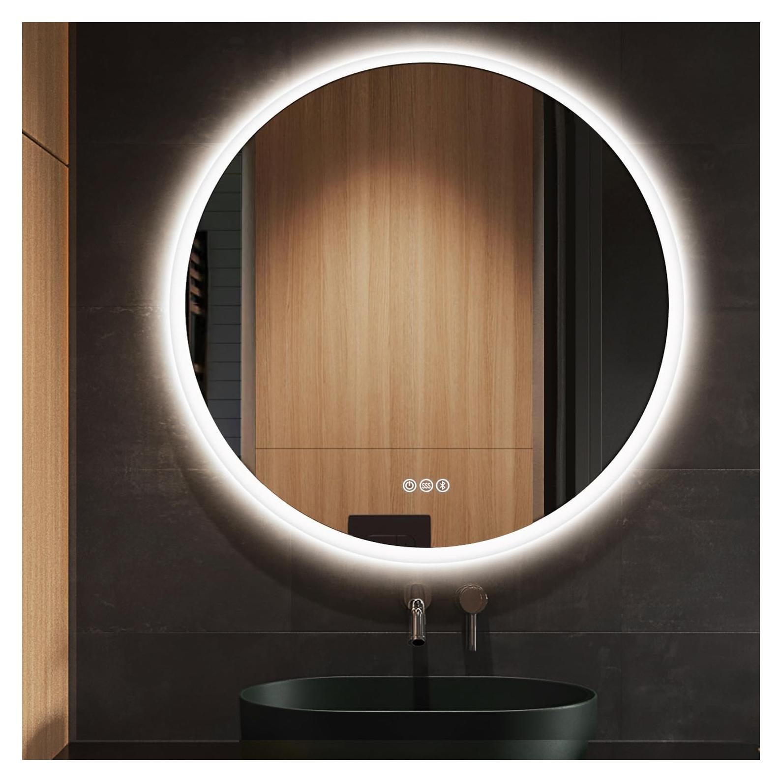 Espejo de baño LED S'BAGNO 71 cm, anti-vaho y Bluetooth