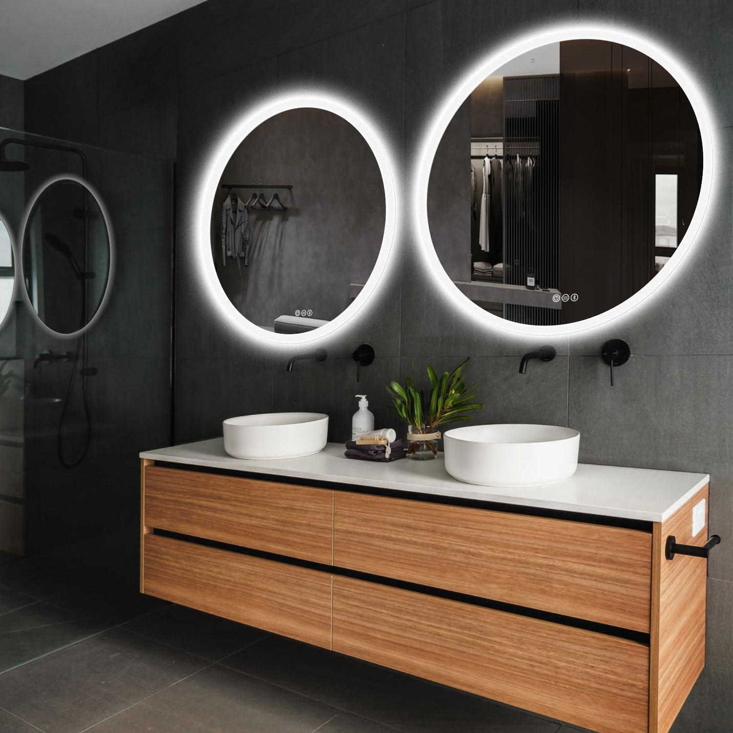 Espejo de baño LED S'BAGNO 71 cm, anti-vaho y Bluetooth