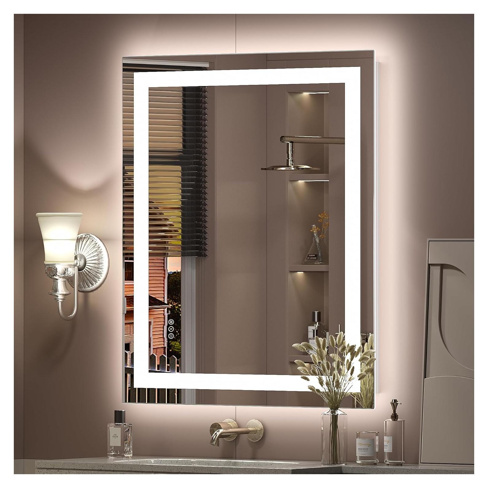 Espejo de Baño LED CHARMOR 71x50 cm Irrompible y Regulable