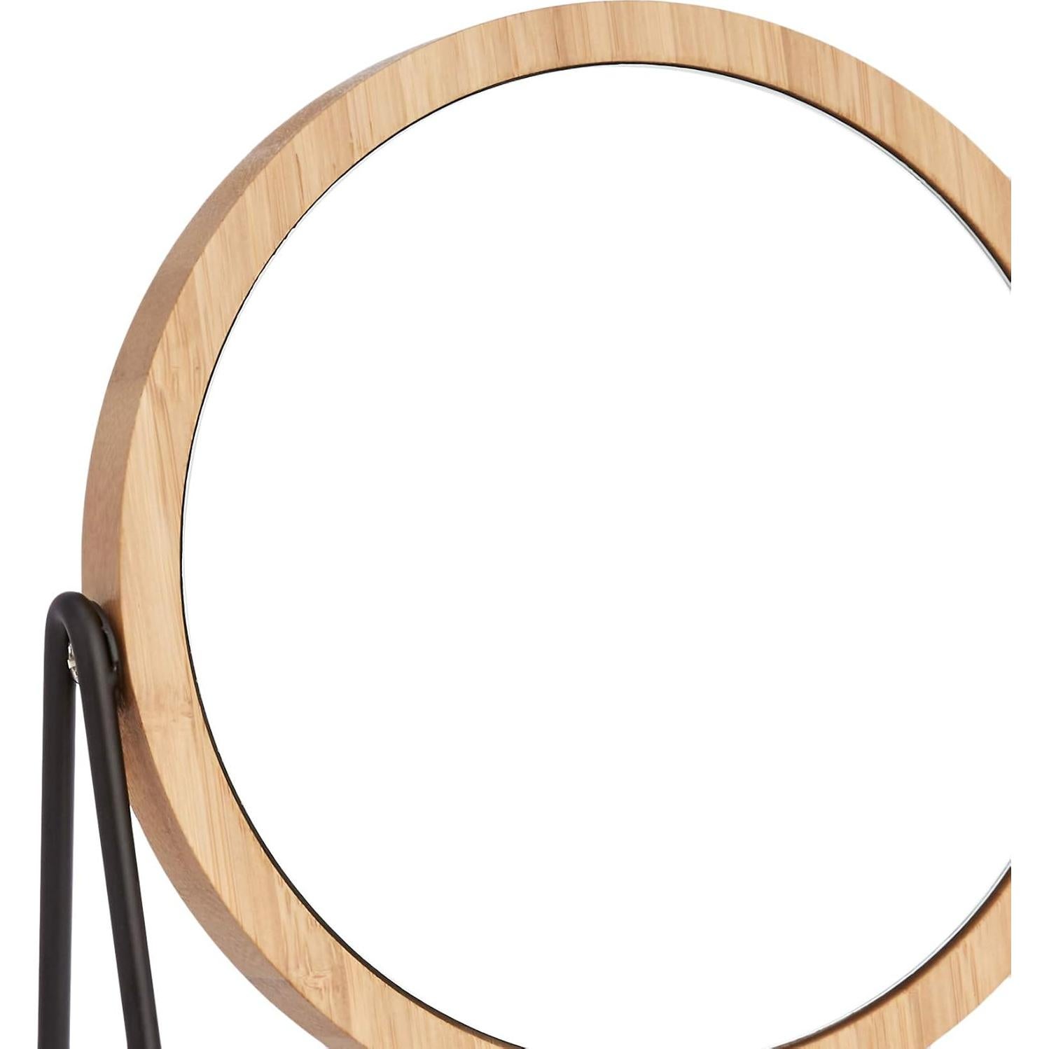 Espejo de Tocador Redondo Amazon Basics 1X/5X Bambú Negro