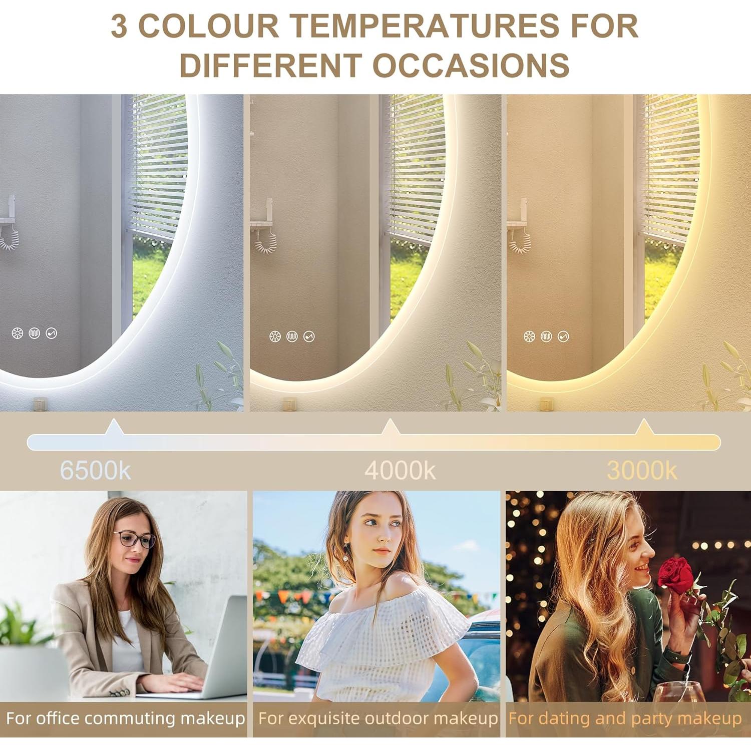 Espejo de Baño LED S'BAGNO 228.6x152.4cm Bluetooth Anti-vaho