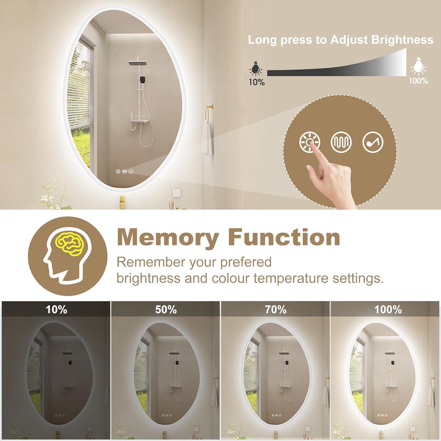 Espejo de Baño LED S'BAGNO 228.6x152.4cm Bluetooth Anti-vaho