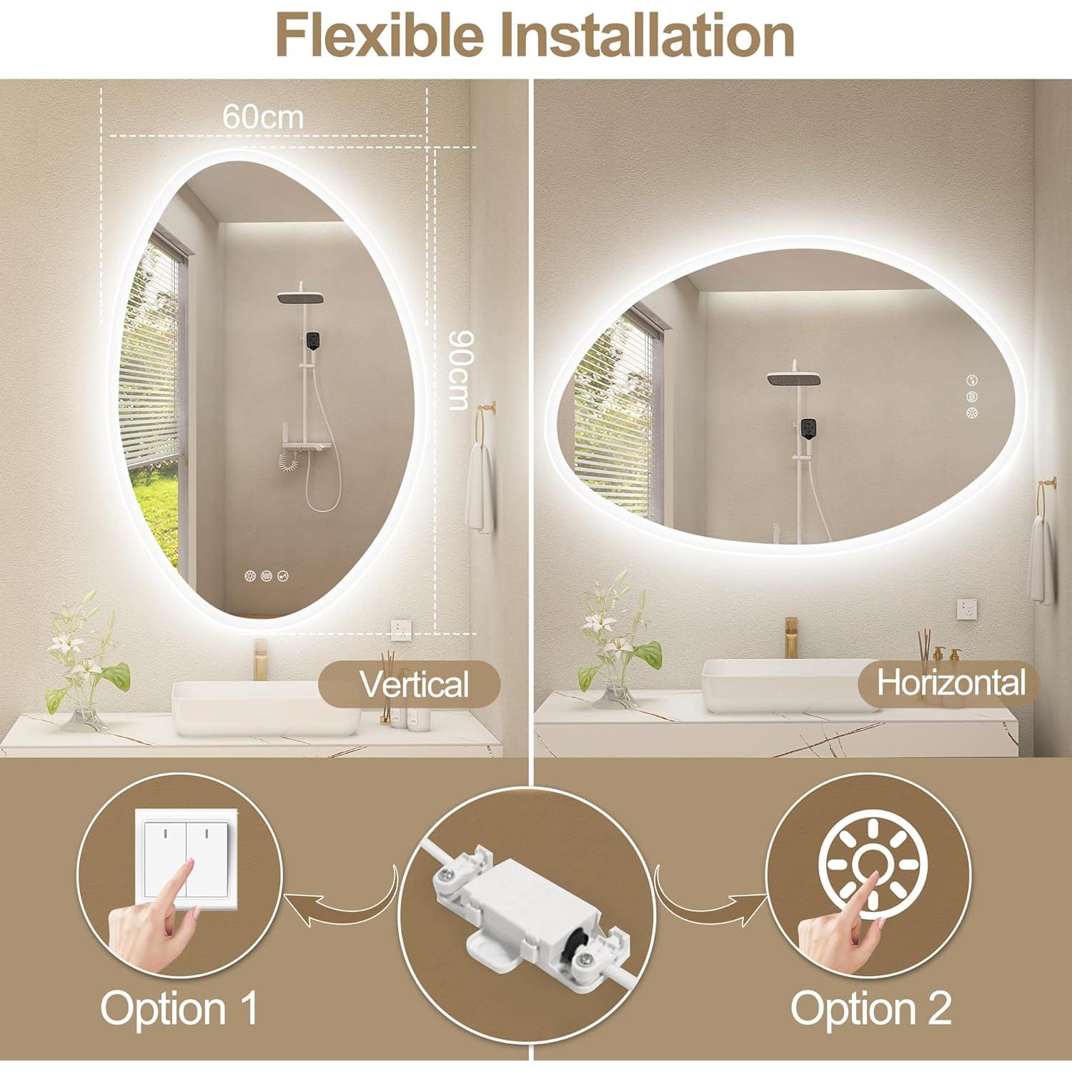 Espejo de Baño LED S'BAGNO 228.6x152.4cm Bluetooth Anti-vaho