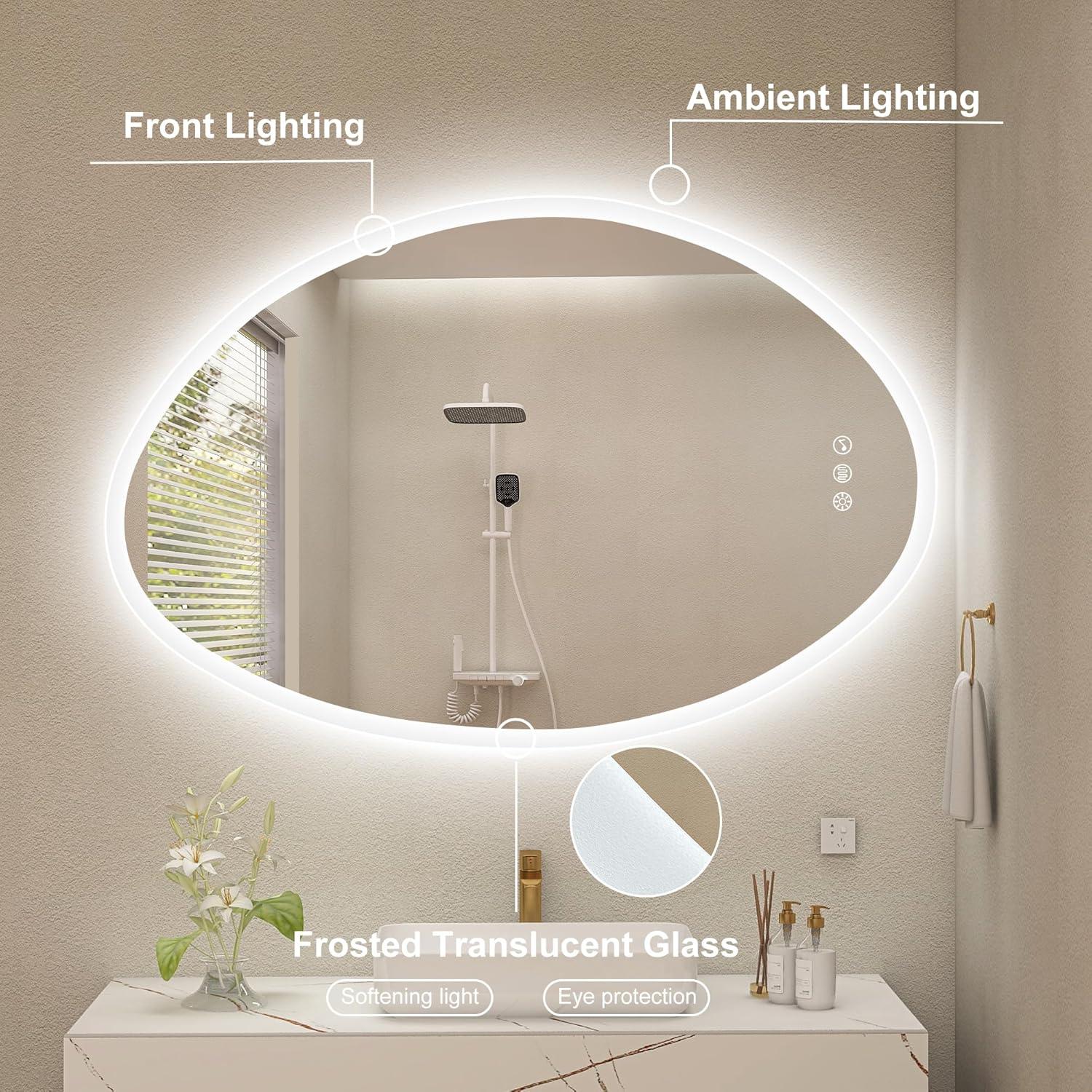 Espejo de Baño LED S'BAGNO 228.6x152.4cm Bluetooth Anti-vaho