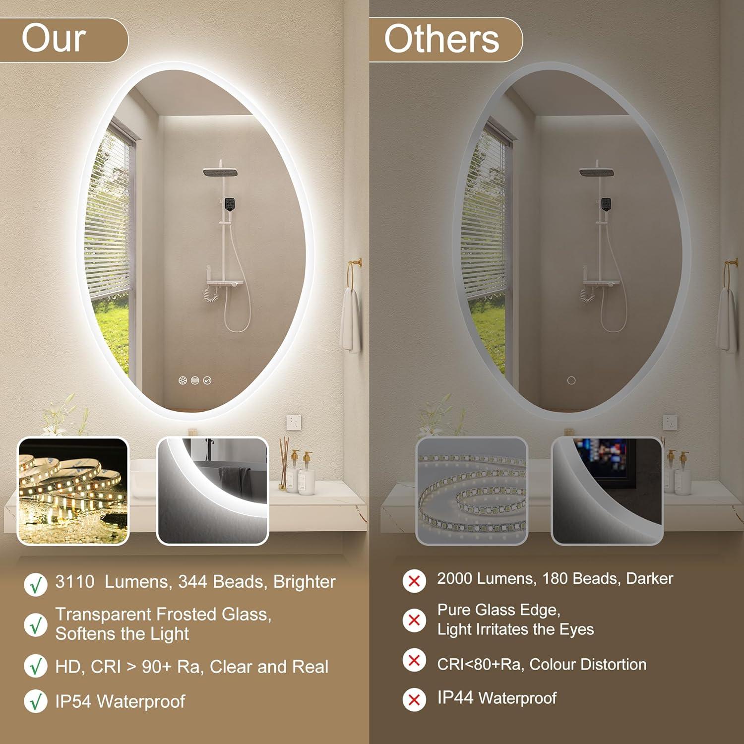 Espejo de Baño LED S'BAGNO 228.6x152.4cm Bluetooth Anti-vaho