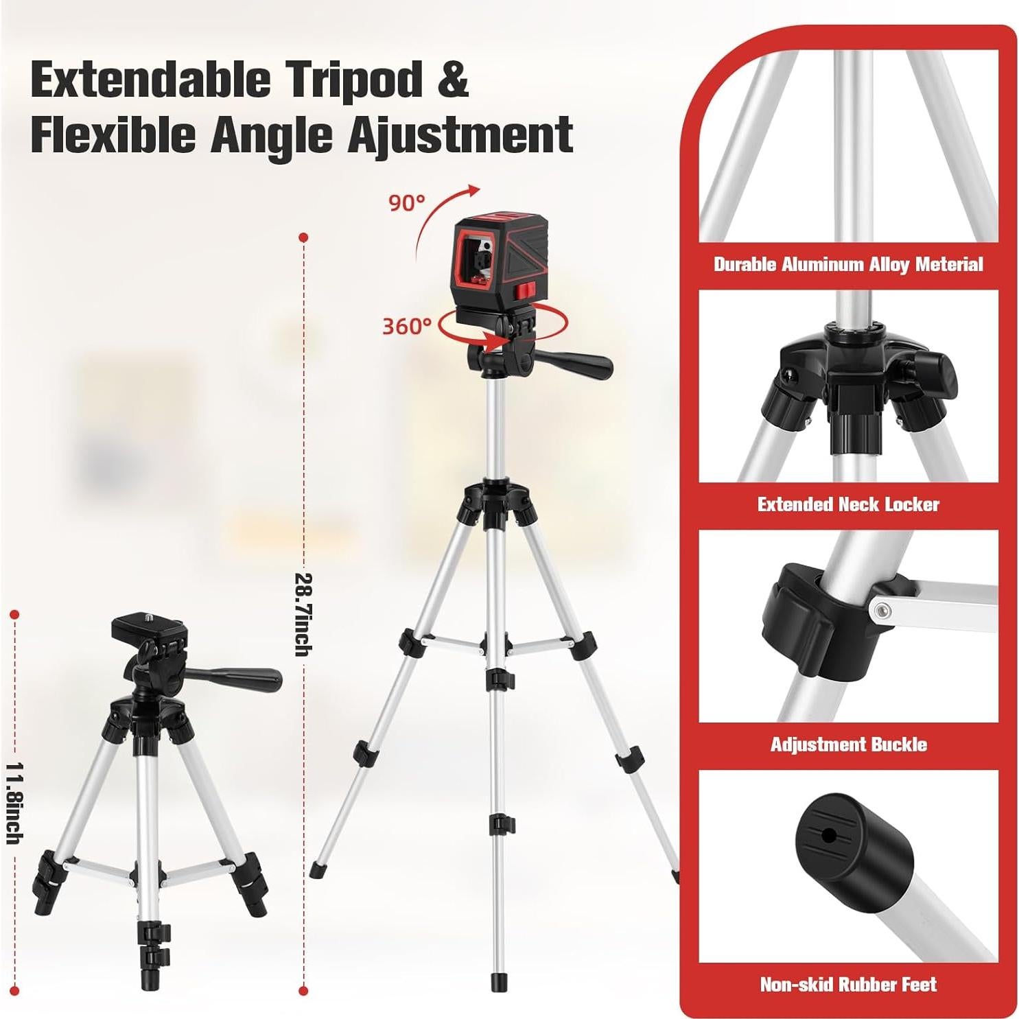 Nivel láser verde KOXOBET X6-B4 con trípode 30.48 m