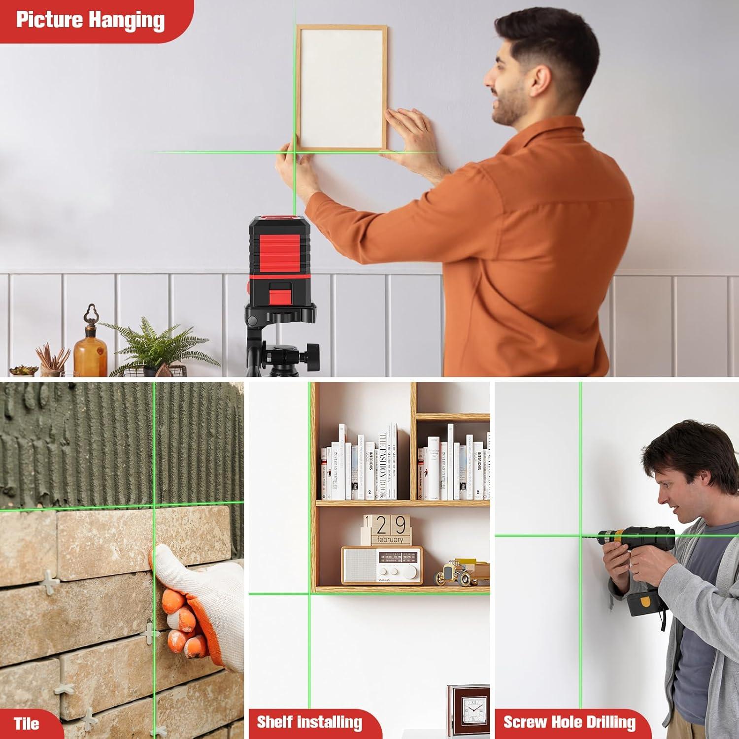 Nivel láser verde KOXOBET X6-B4 con trípode 30.48 m