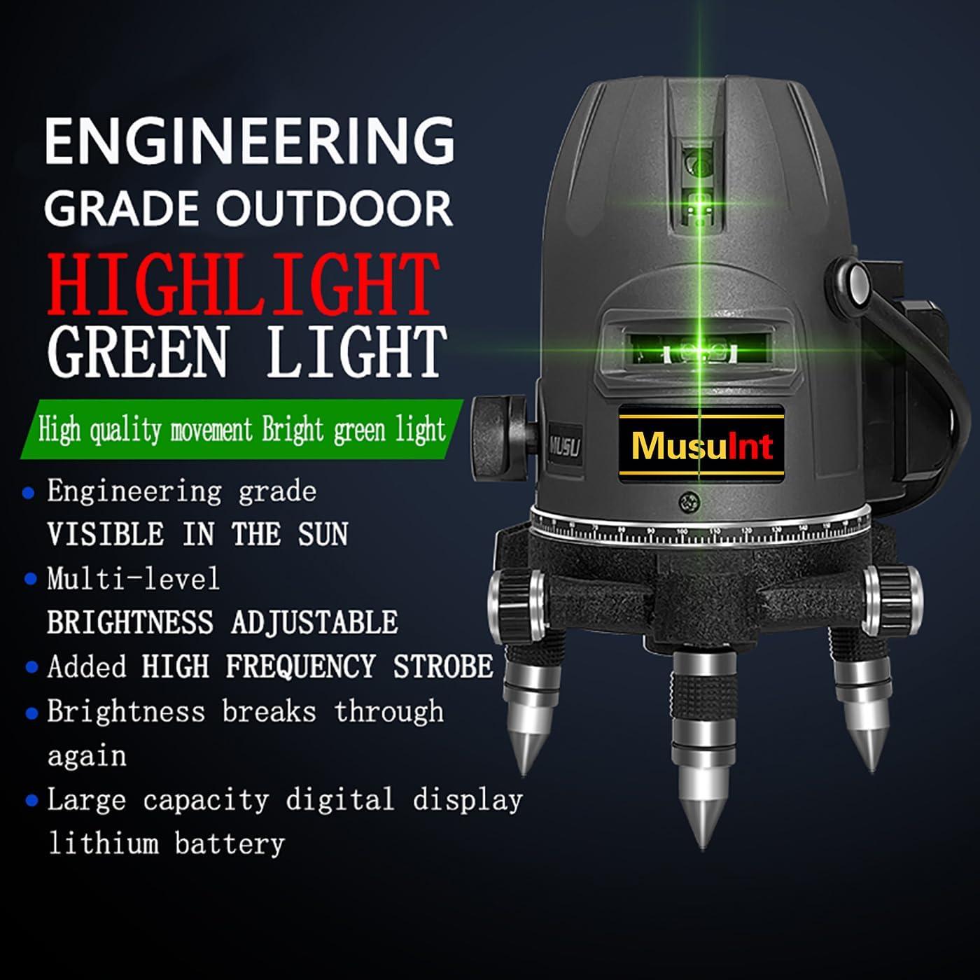 Nivel láser verde MusuInt KBInt 5 líneas 6 puntos 360°