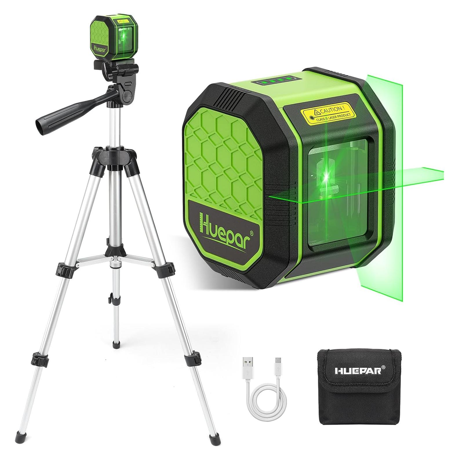 Nivel láser Huepar FC011G 30m con trípode de 65 cm