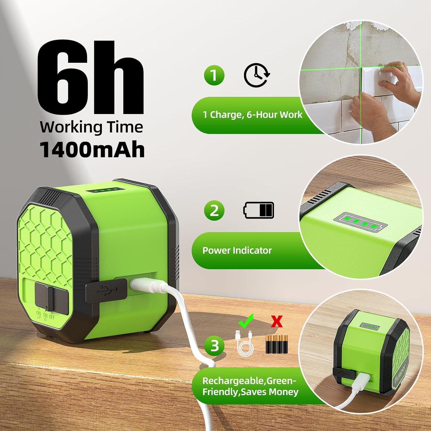 Nivel láser Huepar FC011G 30m con trípode de 65 cm