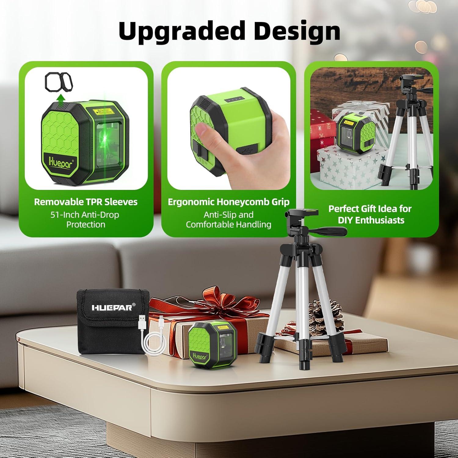 Nivel láser Huepar FC011G 30m con trípode de 65 cm