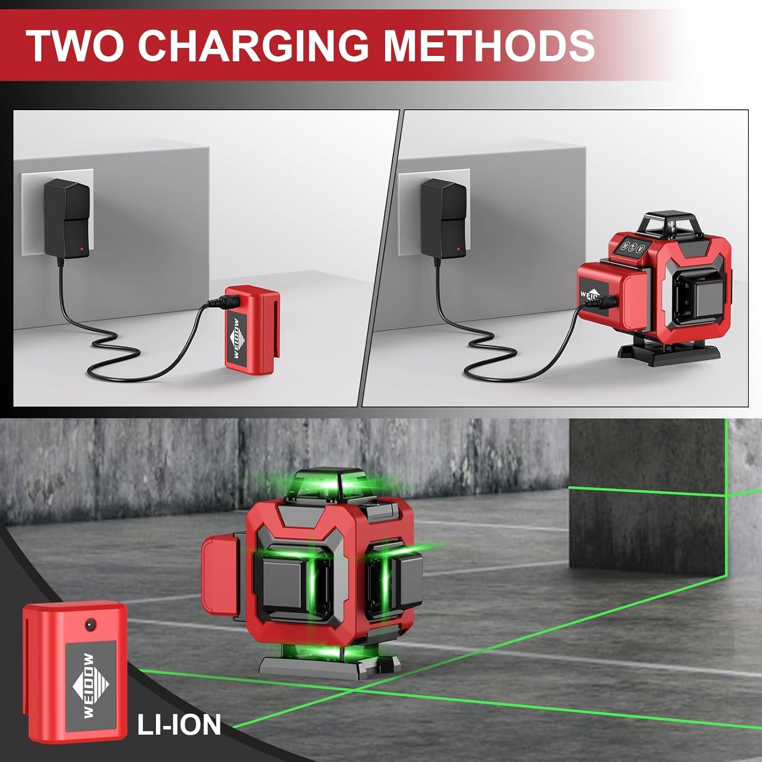 Nivel Láser 360 Autonivelante WEIDDW 4D con Trípode