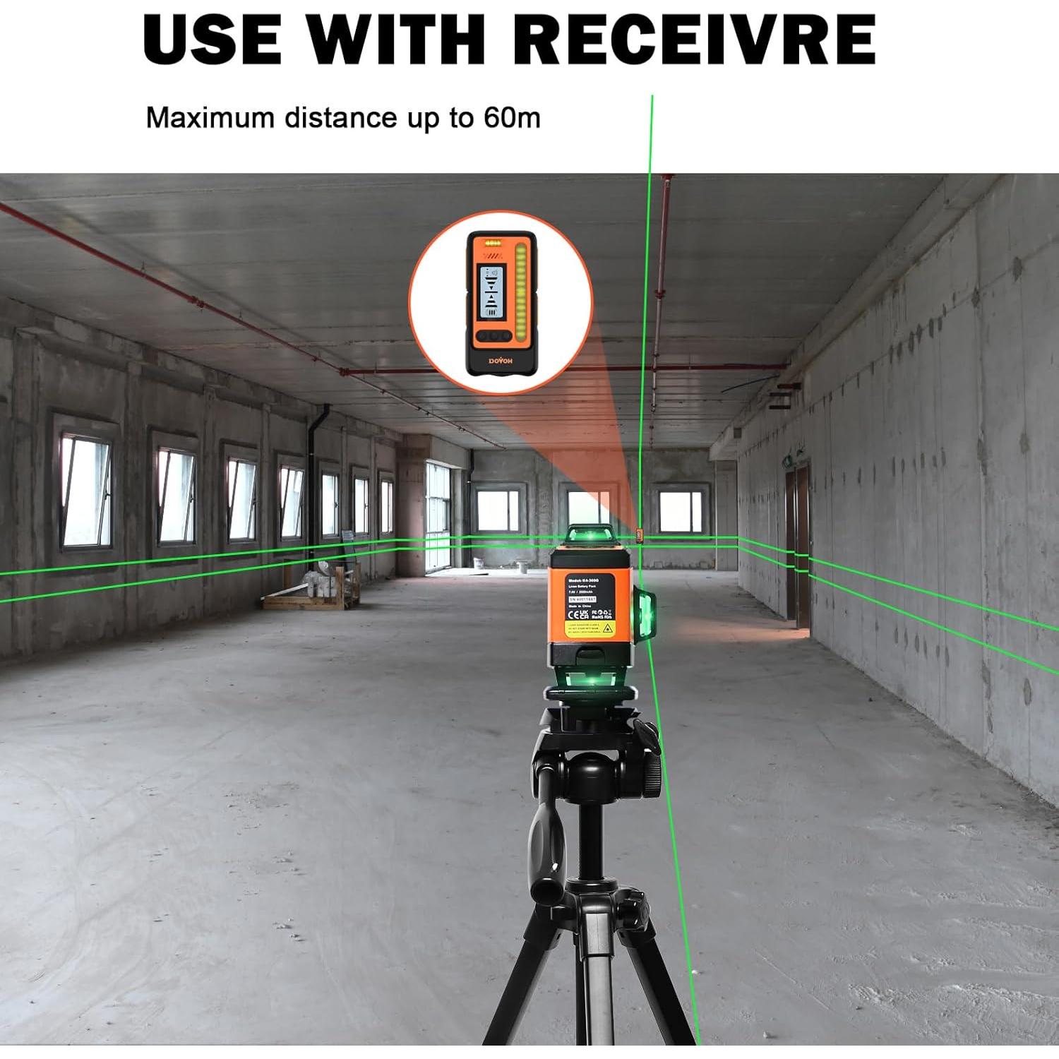 Nivel láser autonivelante DOVOH K4-360G 4x360° verde