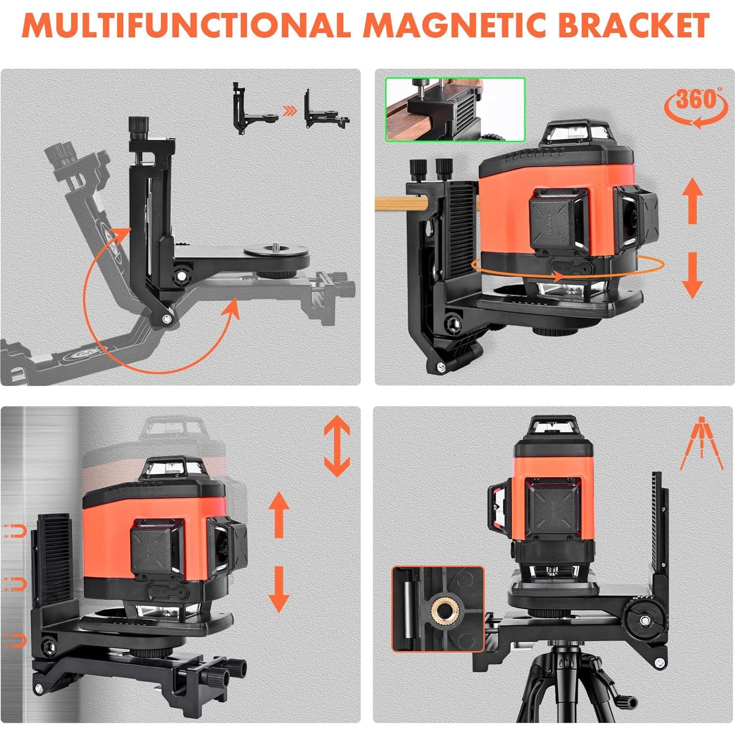 Nivel láser autonivelante DOVOH K4-360G 4x360° verde