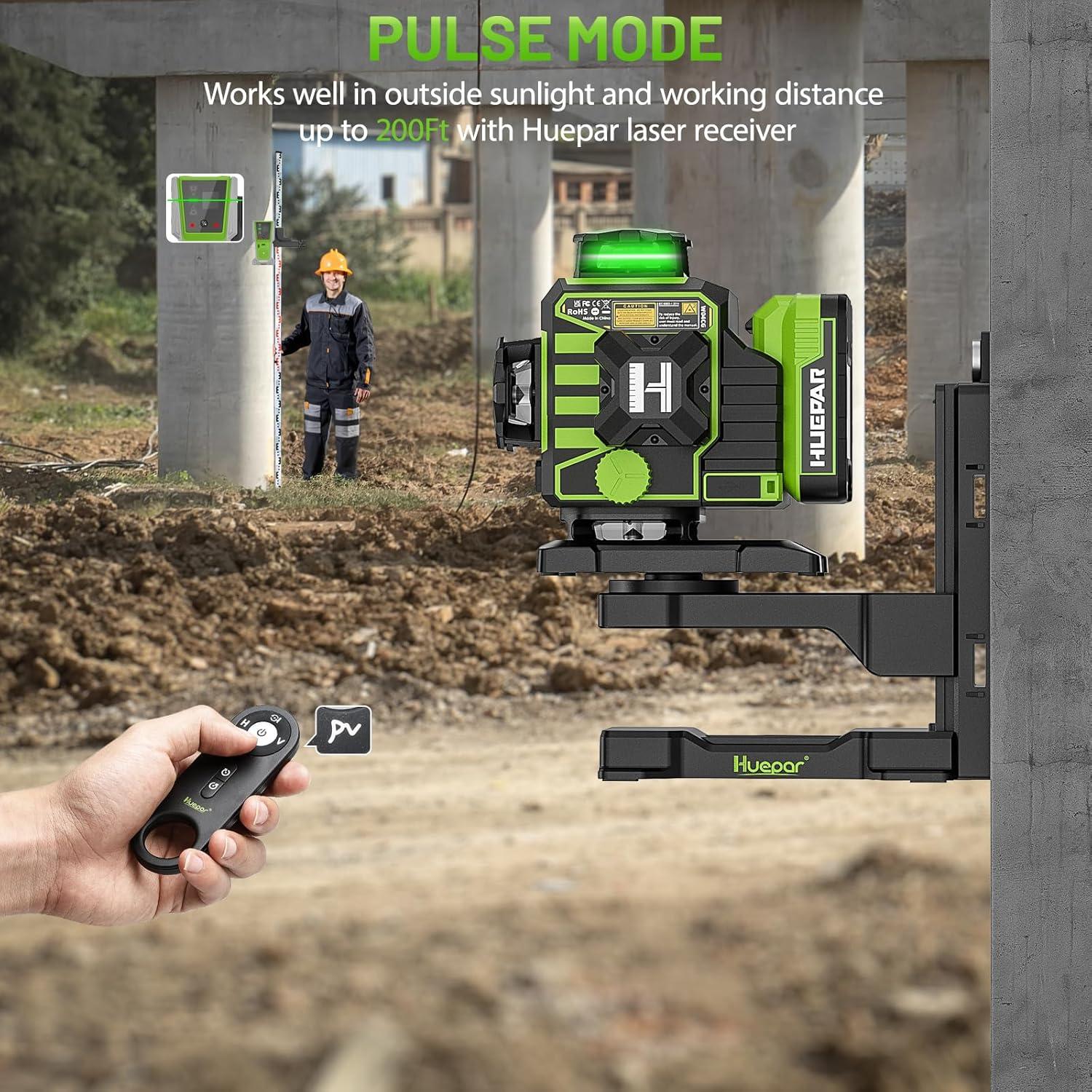 Nivel Láser Huepar W04CG 4D Autonivelante Bluetooth Verde