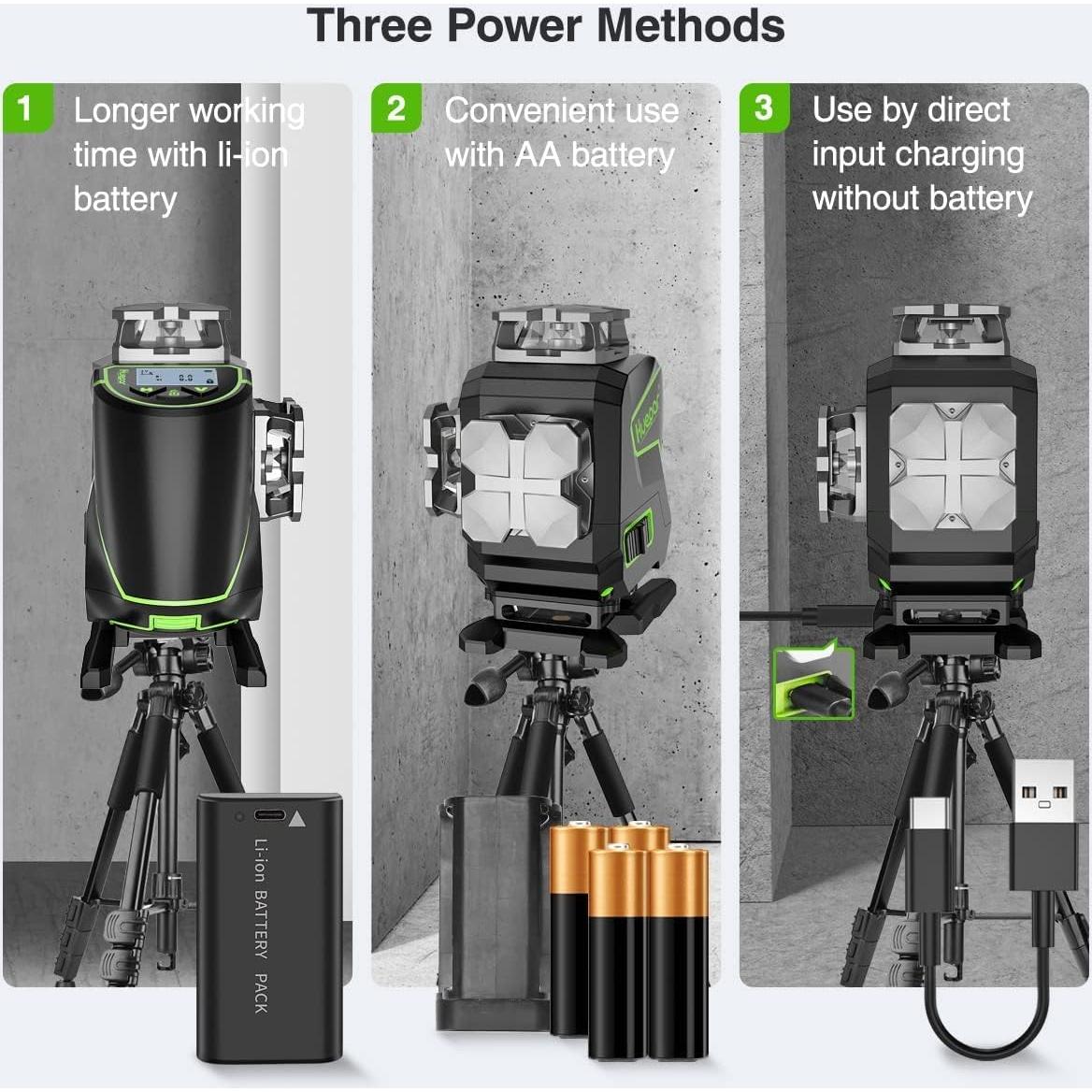 Nivel Láser Autonivelante Huepar S04-5RG 16 Líneas 360° Verde